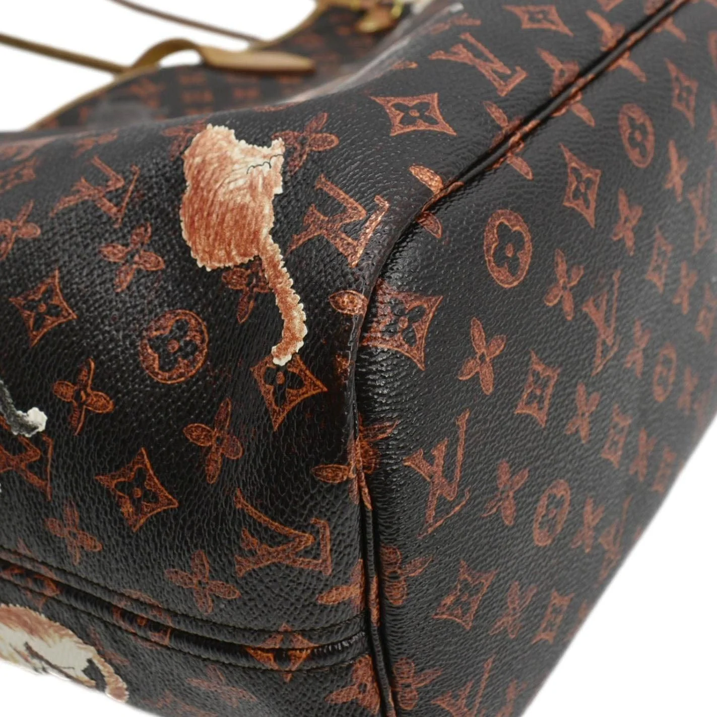 LOUIS VUITTON Neverfull Catogram MM Canvas Tote Bag Orange - Image 8