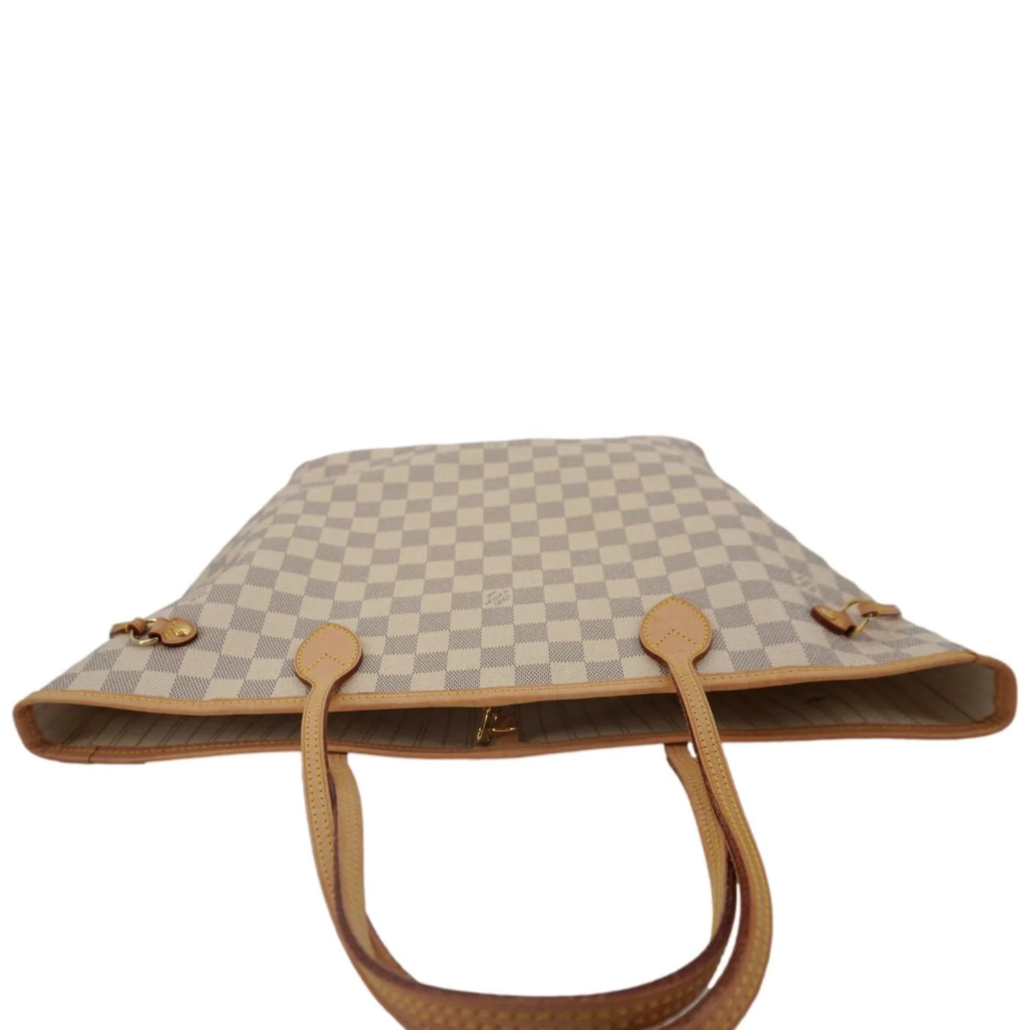 LOUIS VUITTON Neverfull MM Damier Azur Tote Shoulder Bag White - Image 6