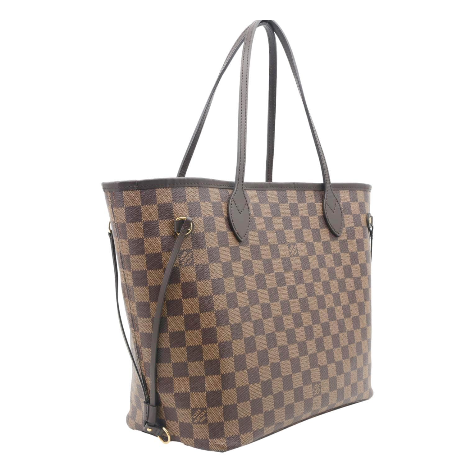 LOUIS VUITTON Neverfull MM Damier Ebene Tote Bag Red - Image 7