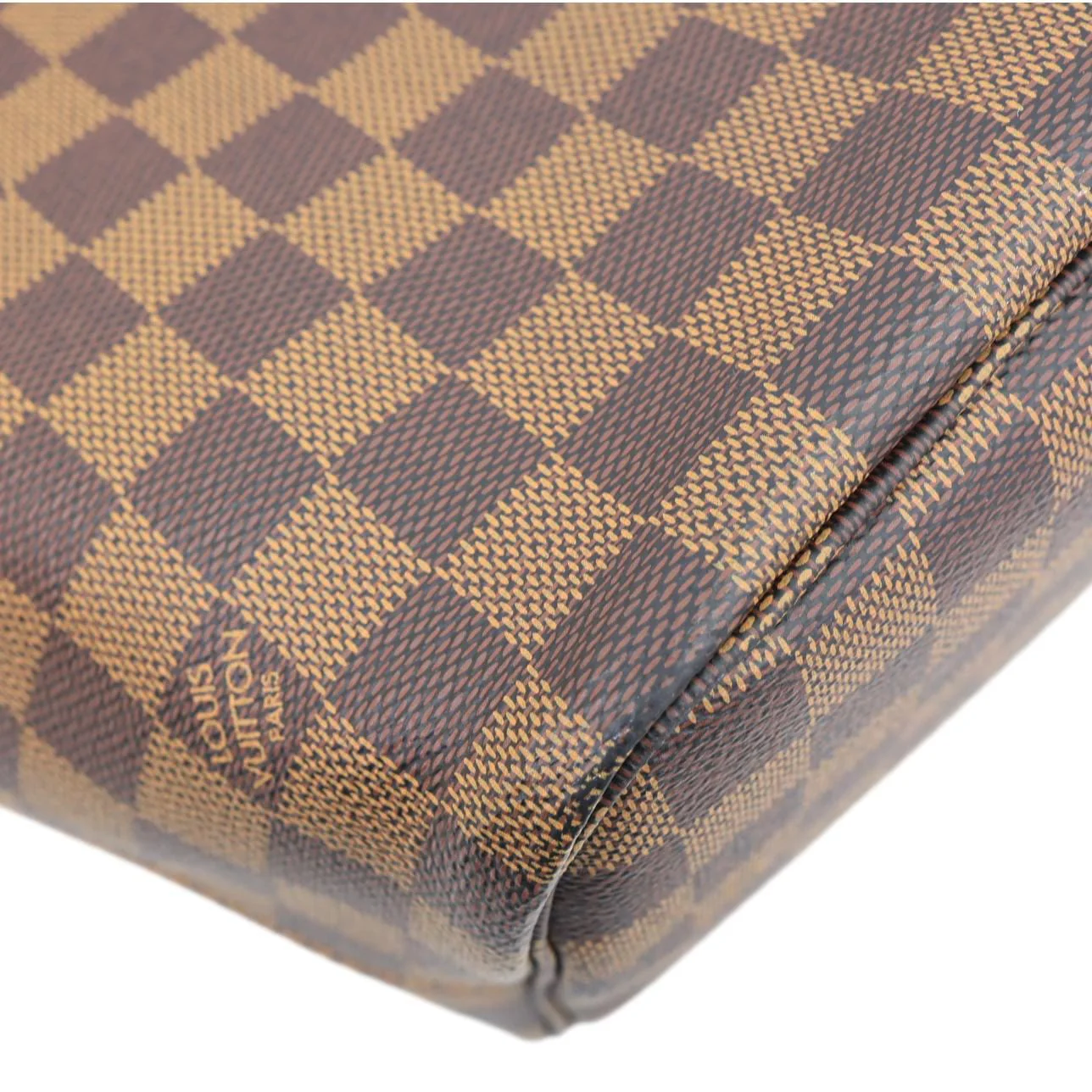 LOUIS VUITTON Neverfull MM Damier Ebene Tote Bag Red - Image 9