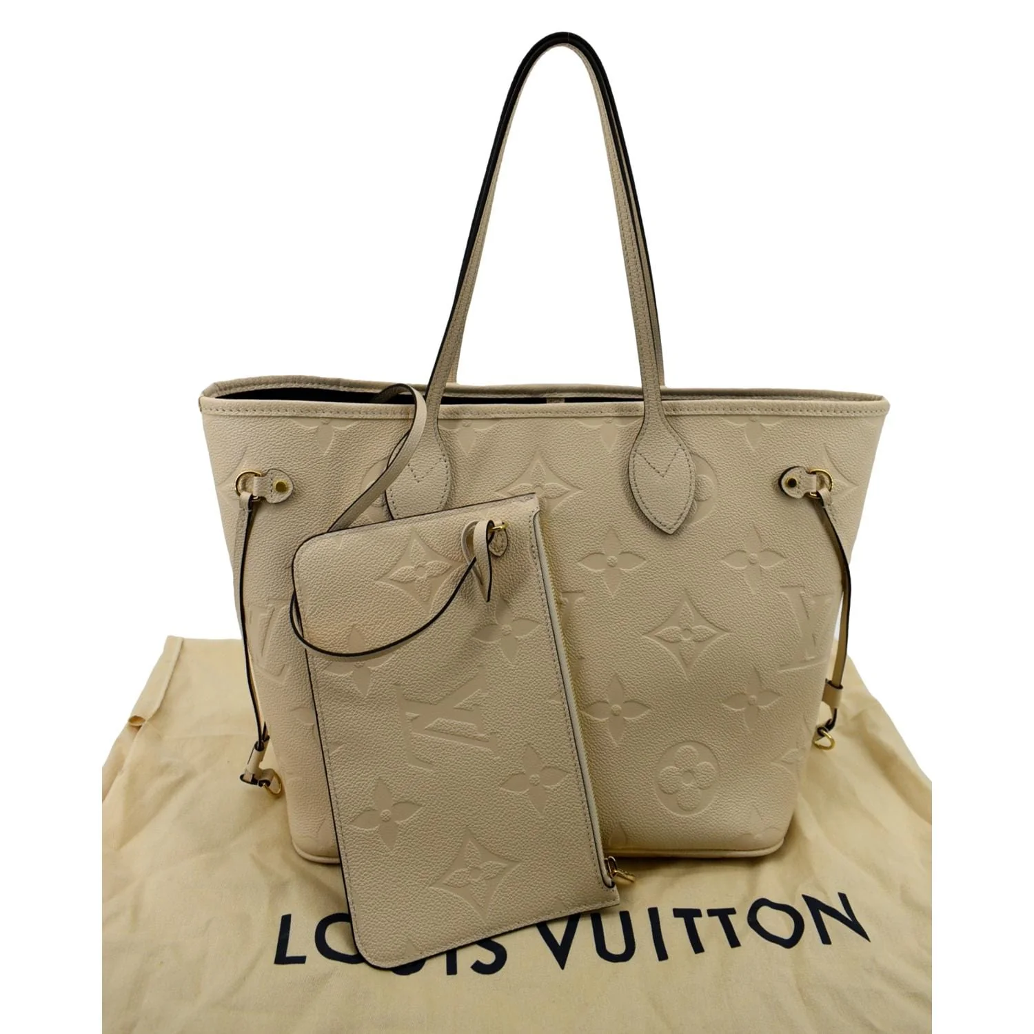LOUIS VUITTON Neverfull MM Monogram Empreinte Tote Bag Tourterelle - Hot Deals - Image 3
