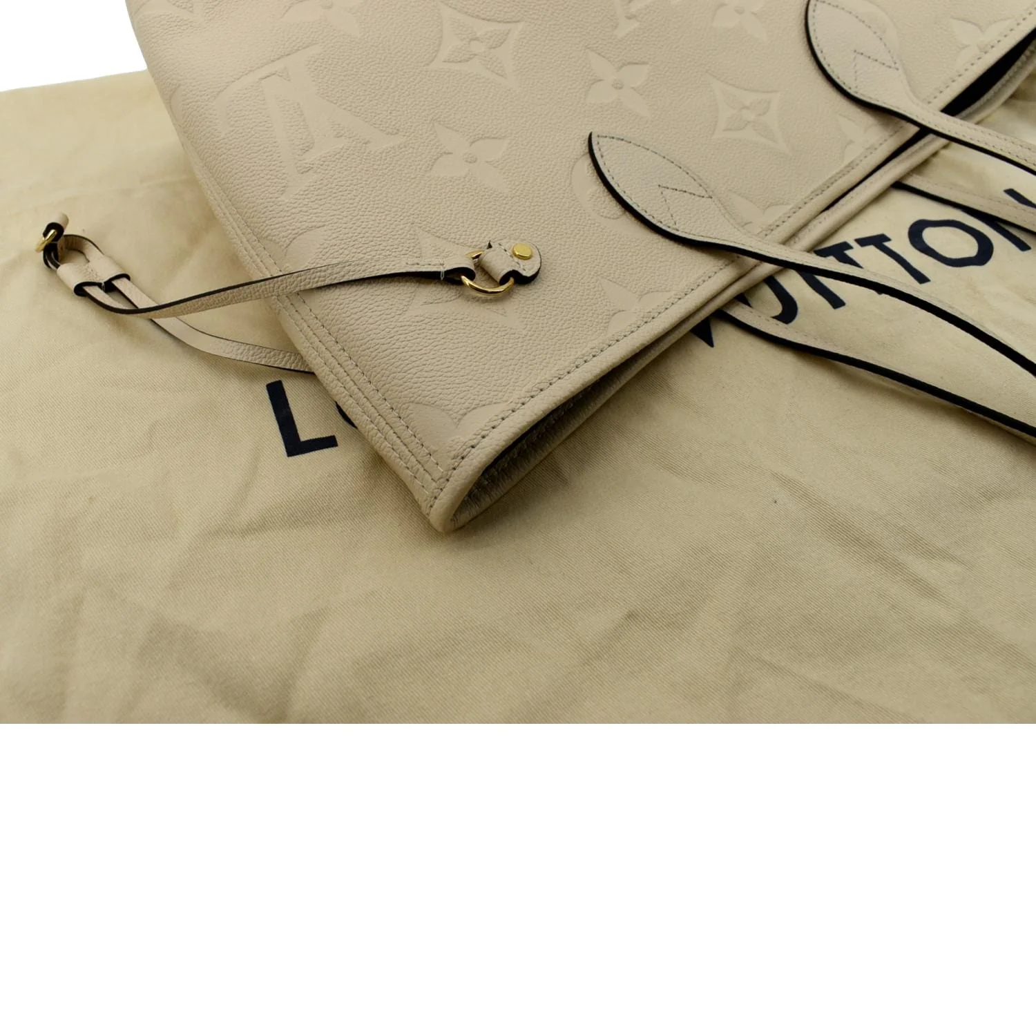 LOUIS VUITTON Neverfull MM Monogram Empreinte Tote Bag Tourterelle - Hot Deals - Image 6