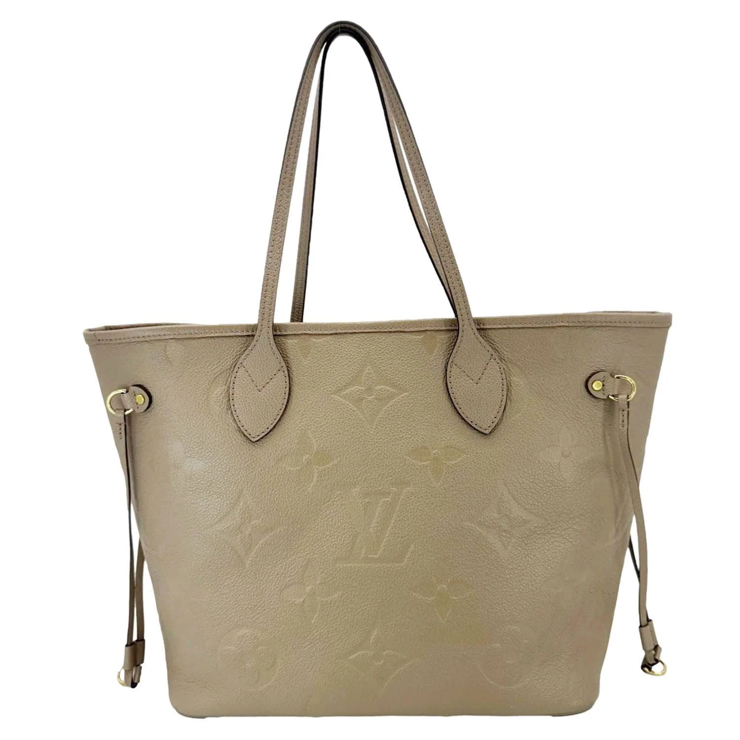 LOUIS VUITTON Neverfull MM Empreinte Leather Tote Shoulder Bag Beige - Image 3