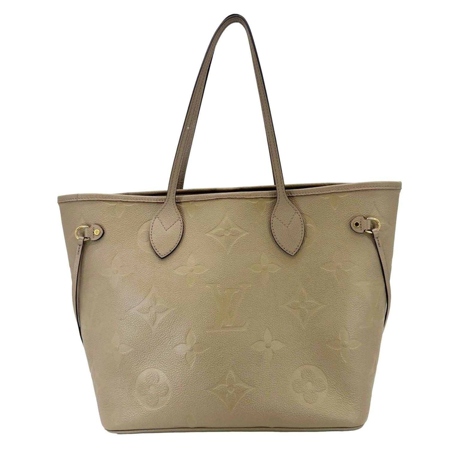 LOUIS VUITTON Neverfull MM Empreinte Leather Tote Shoulder Bag Beige - Image 4