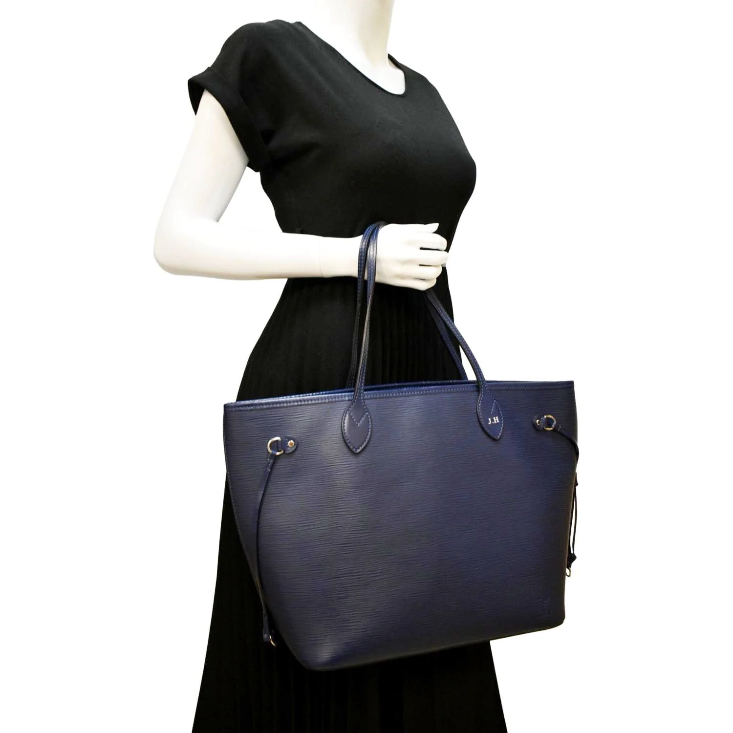 LOUIS VUITTON Neverfull MM Epi Leather Tote Shoulder Bag Blue - Image 2