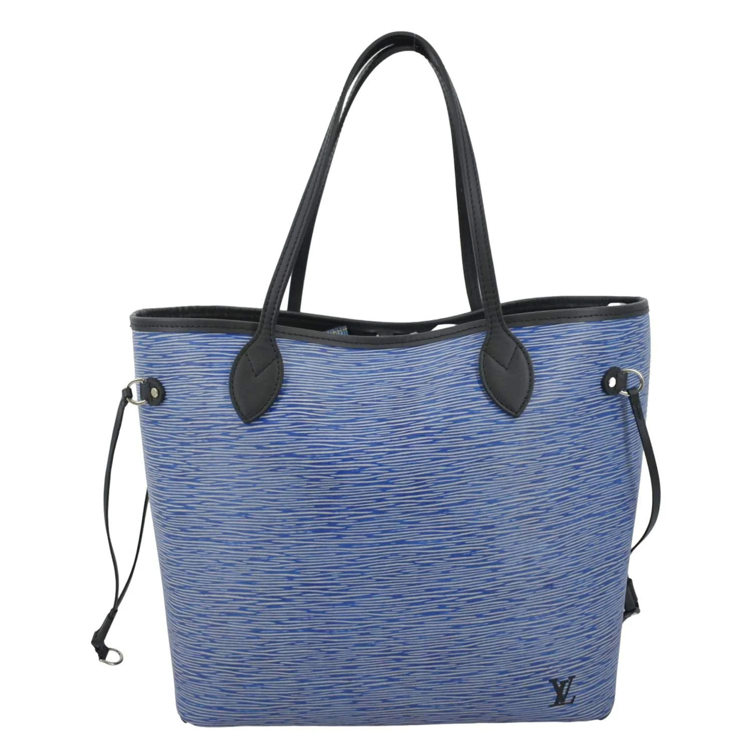 LOUIS VUITTON Neverfull Epi Leather Tote Shoulder Bag Denim Blue - Image 4