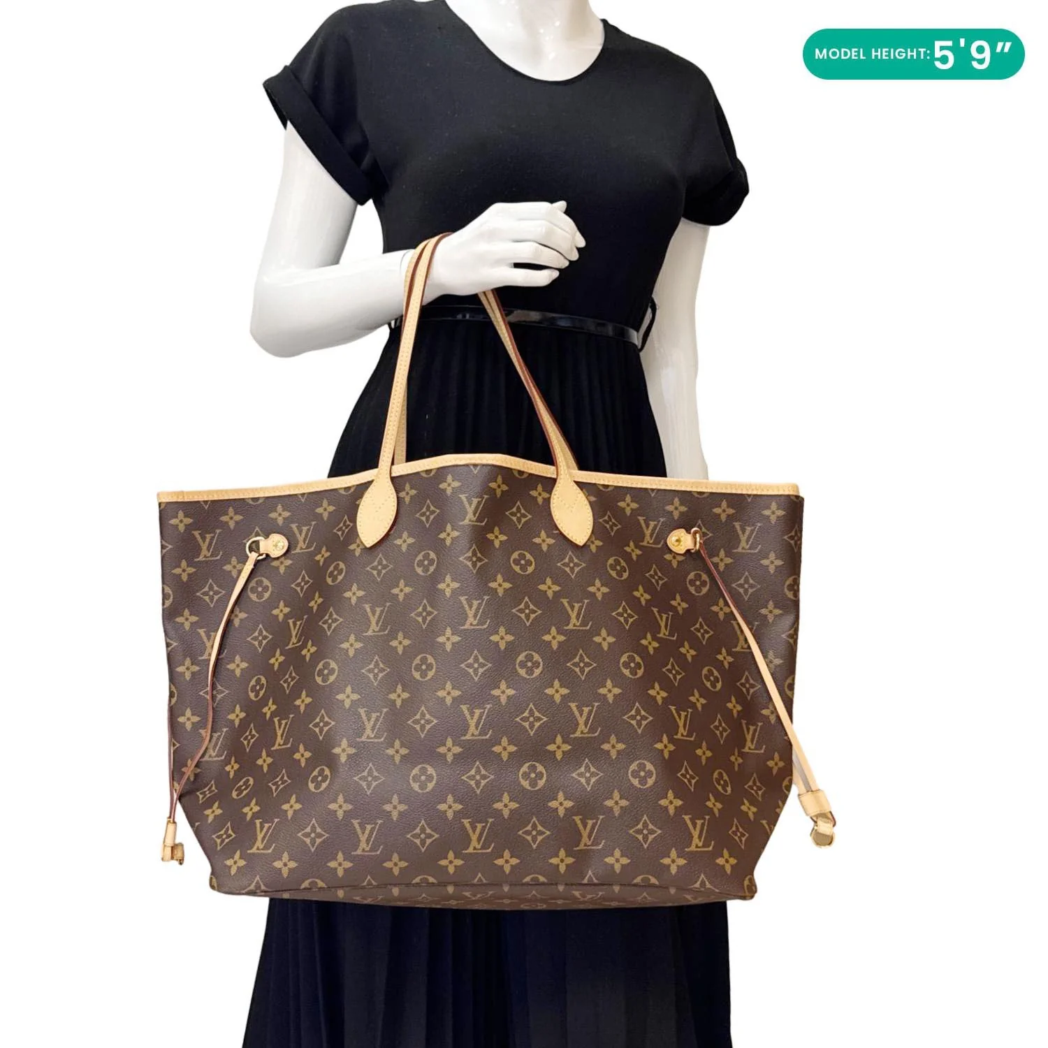 LOUIS VUITTON Neverfull GM Monogram Canvas Tote Bag Brown - Image 2
