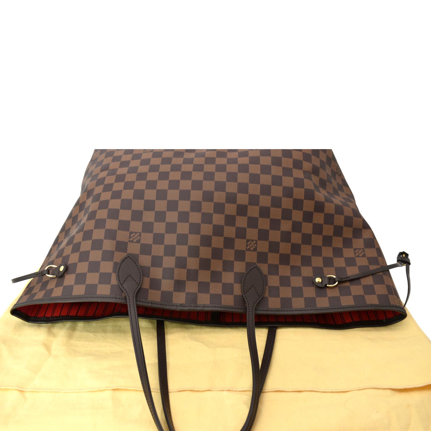 LOUIS VUITTON Neverfull GM Damier Ebene Tote Shoulder Bag Brown - Image 3