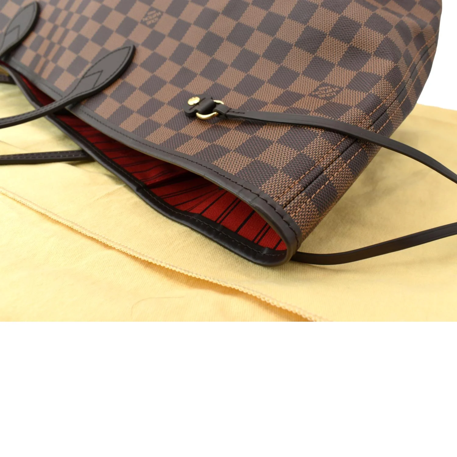 LOUIS VUITTON Neverfull GM Damier Ebene Tote Shoulder Bag Brown - Image 5