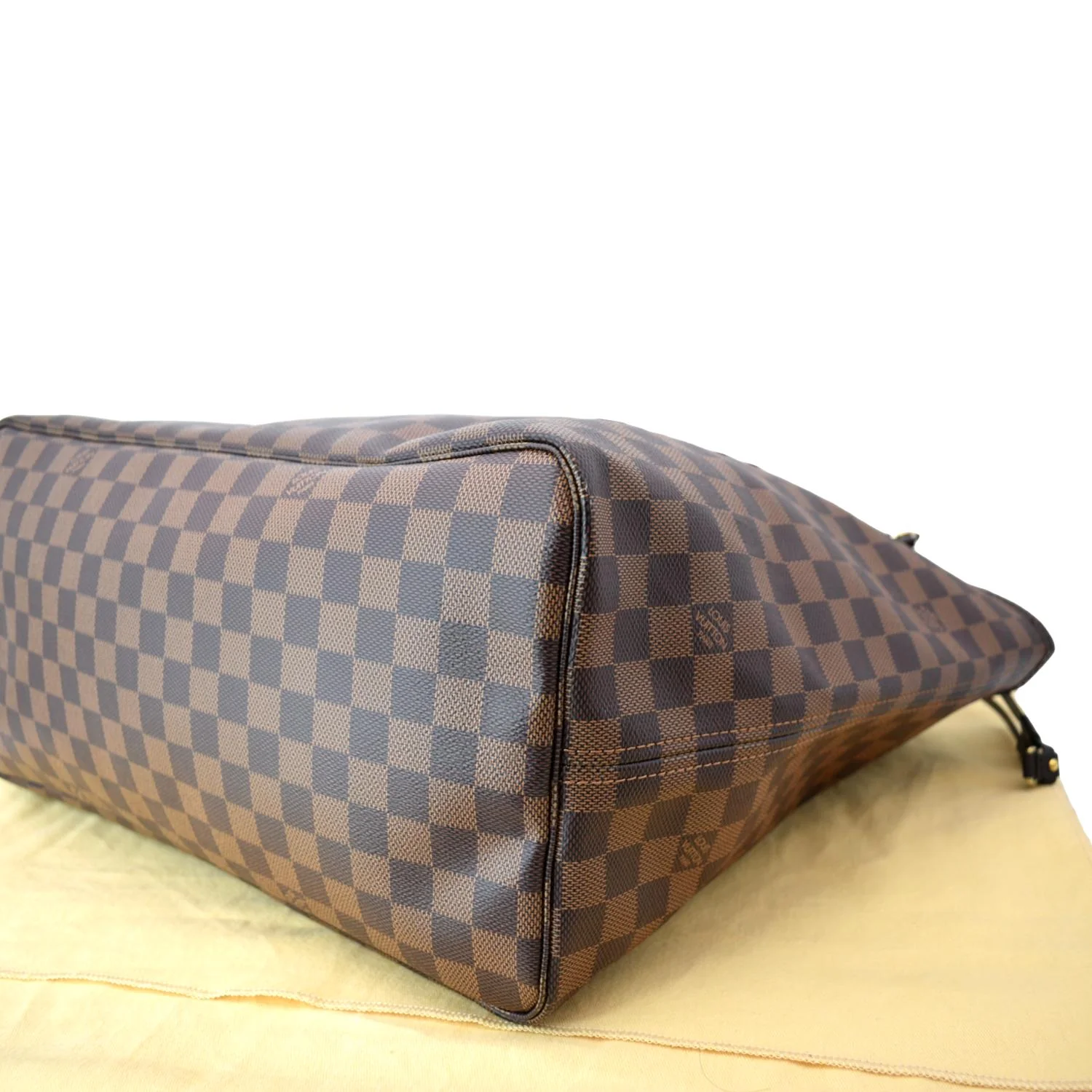 LOUIS VUITTON Neverfull GM Damier Ebene Tote Shoulder Bag Brown - Image 8