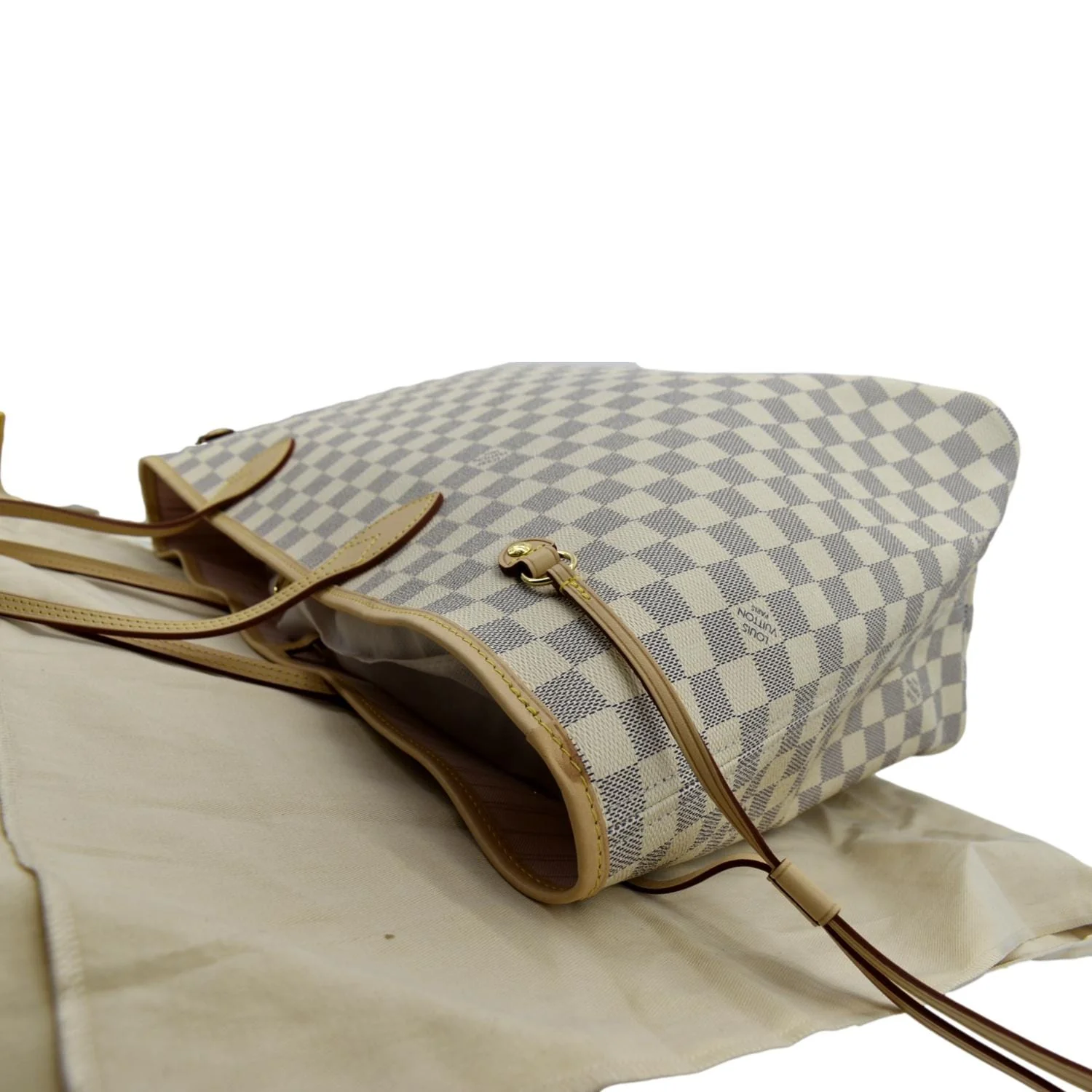LOUIS VUITTON Neverfull GM Damier Azur Tote Shoulder Bag White - Image 6