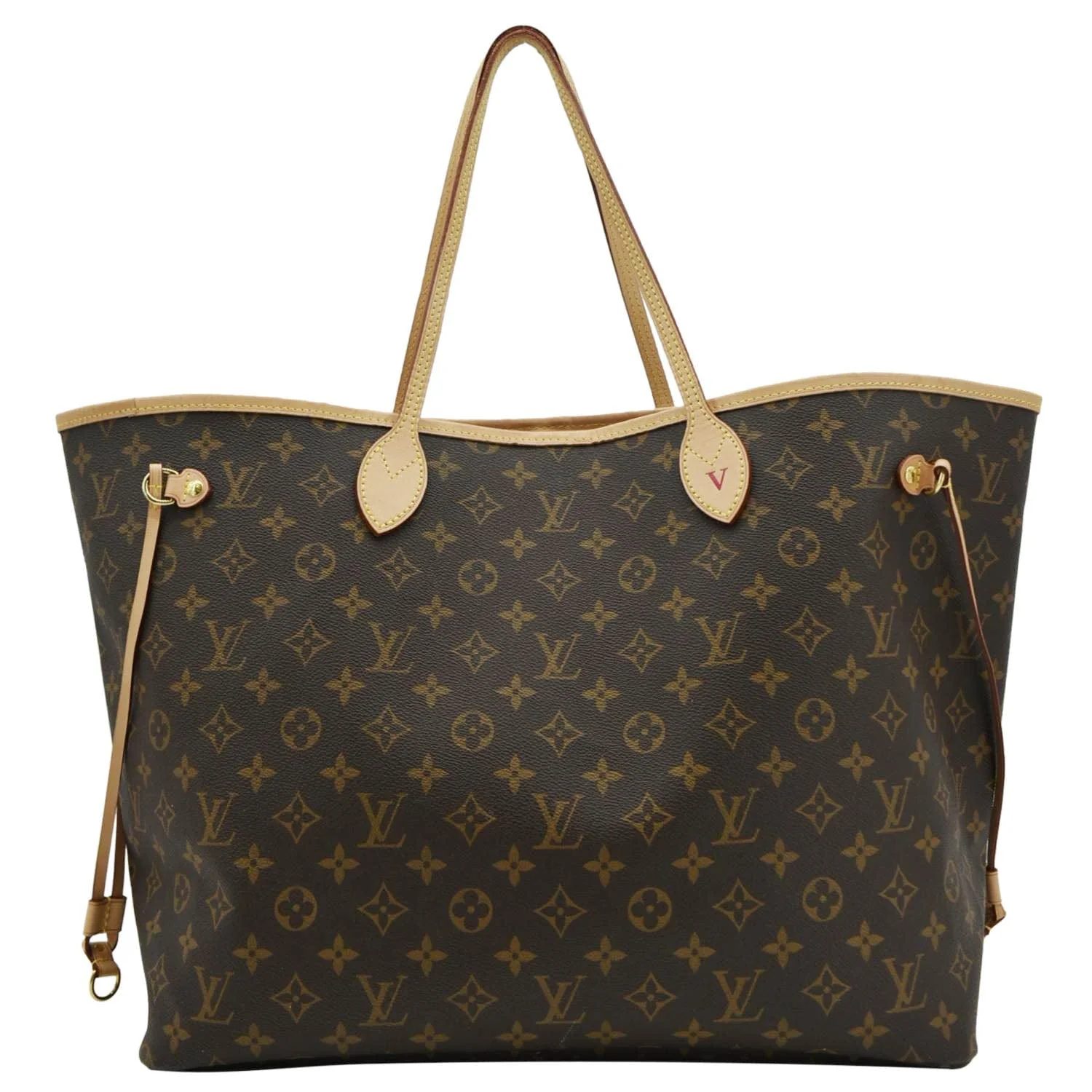 LOUIS VUITTON Neverfull GM Monogram Canvas Shoulder Bag Fuchsia - Image 4