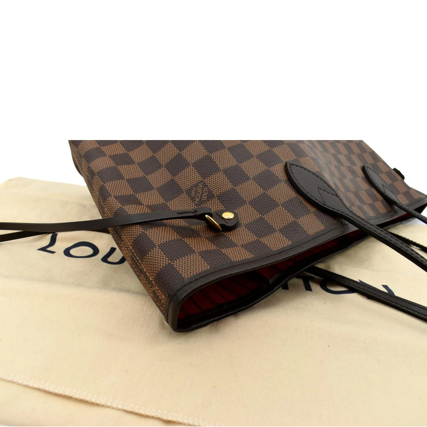 LOUIS VUITTON Neverfull MM Damier Ebene Tote Bag Brown - Image 5