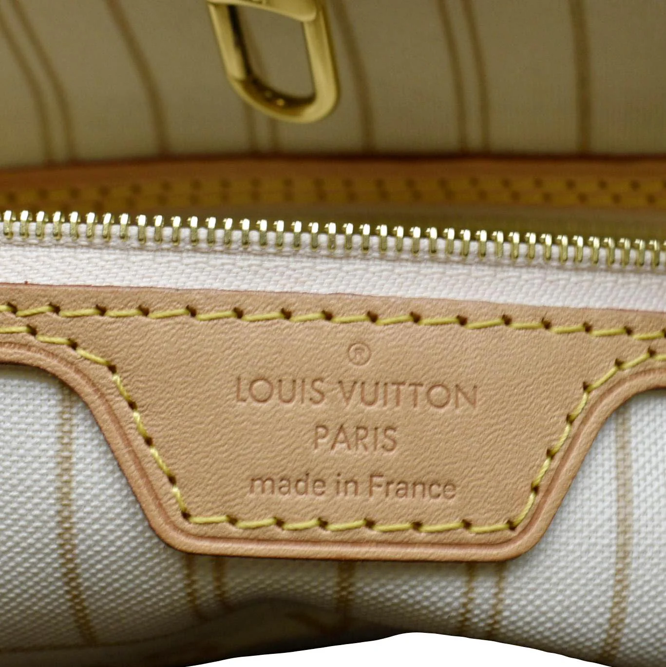 LOUIS VUITTON Neverfull MM Damier Azur Shoulder Bag White - Image 13