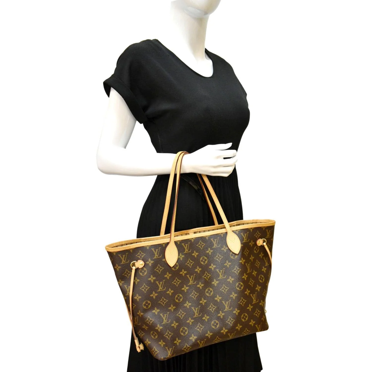 LOUIS VUITTON Neverfull MM Monogram Canvas Tote Bag Brown - Image 2