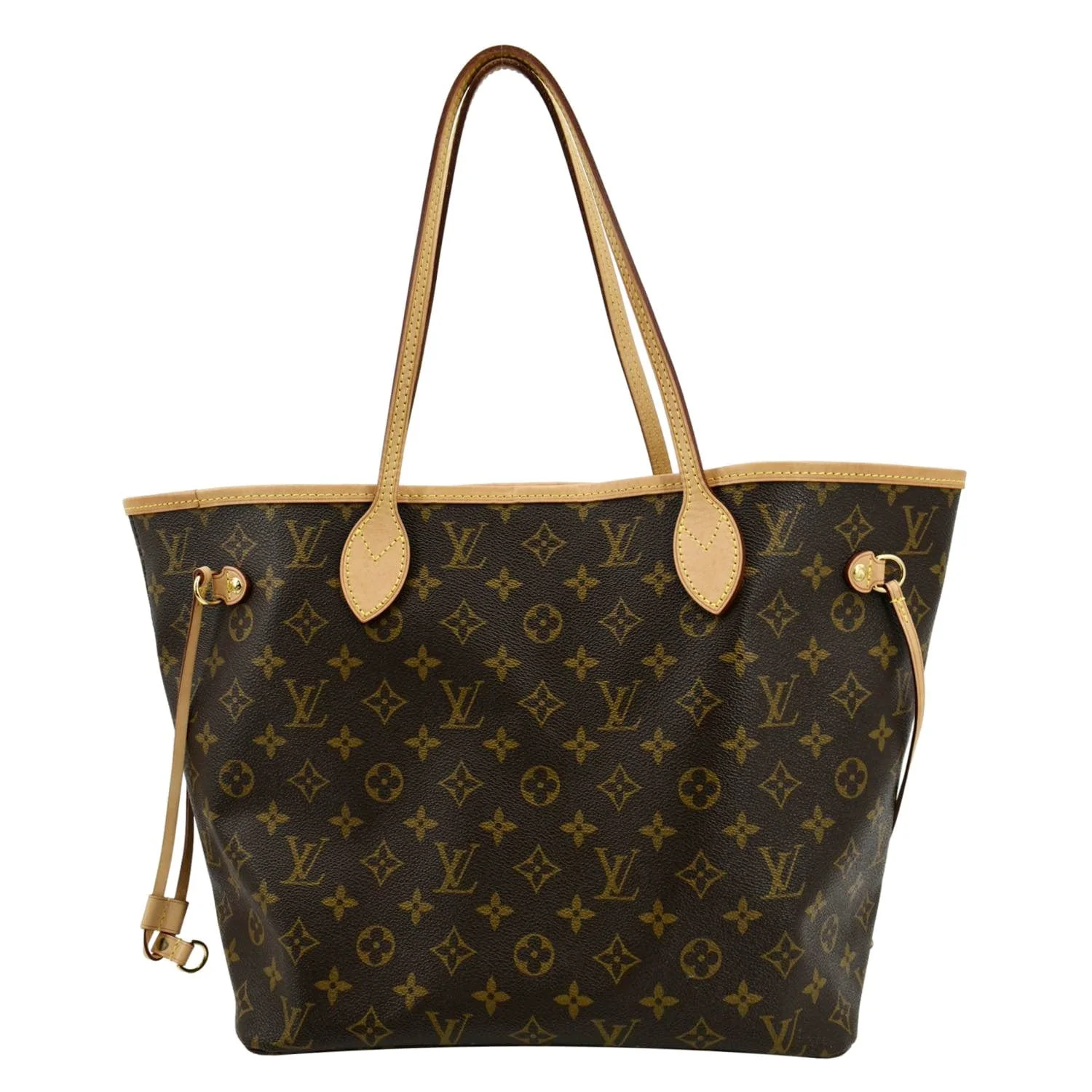 LOUIS VUITTON Neverfull MM Monogram Canvas Tote Bag Brown - Image 3