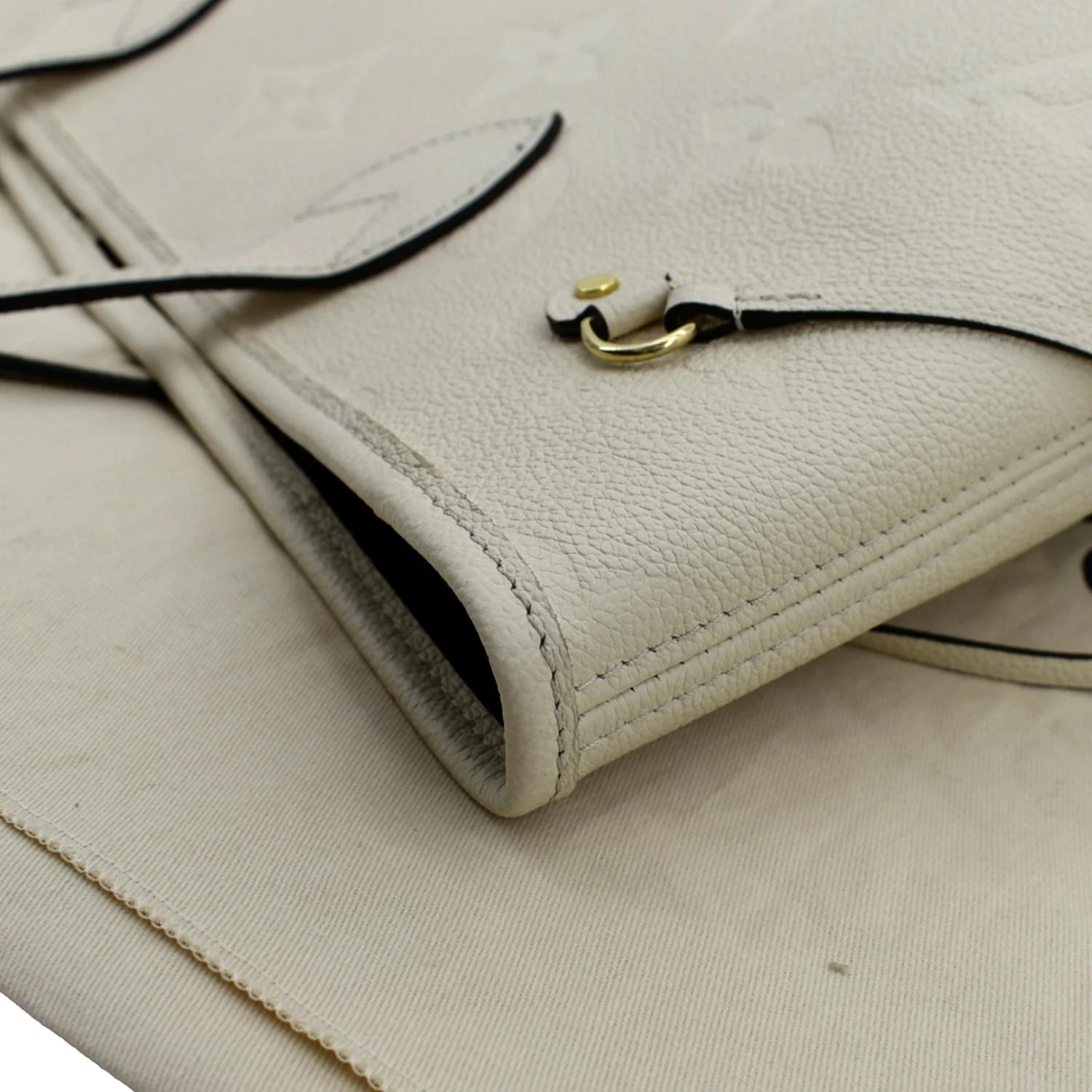LOUIS VUITTON Neverfull MM Monogram Empreinte Tote Bag Beige - Image 5