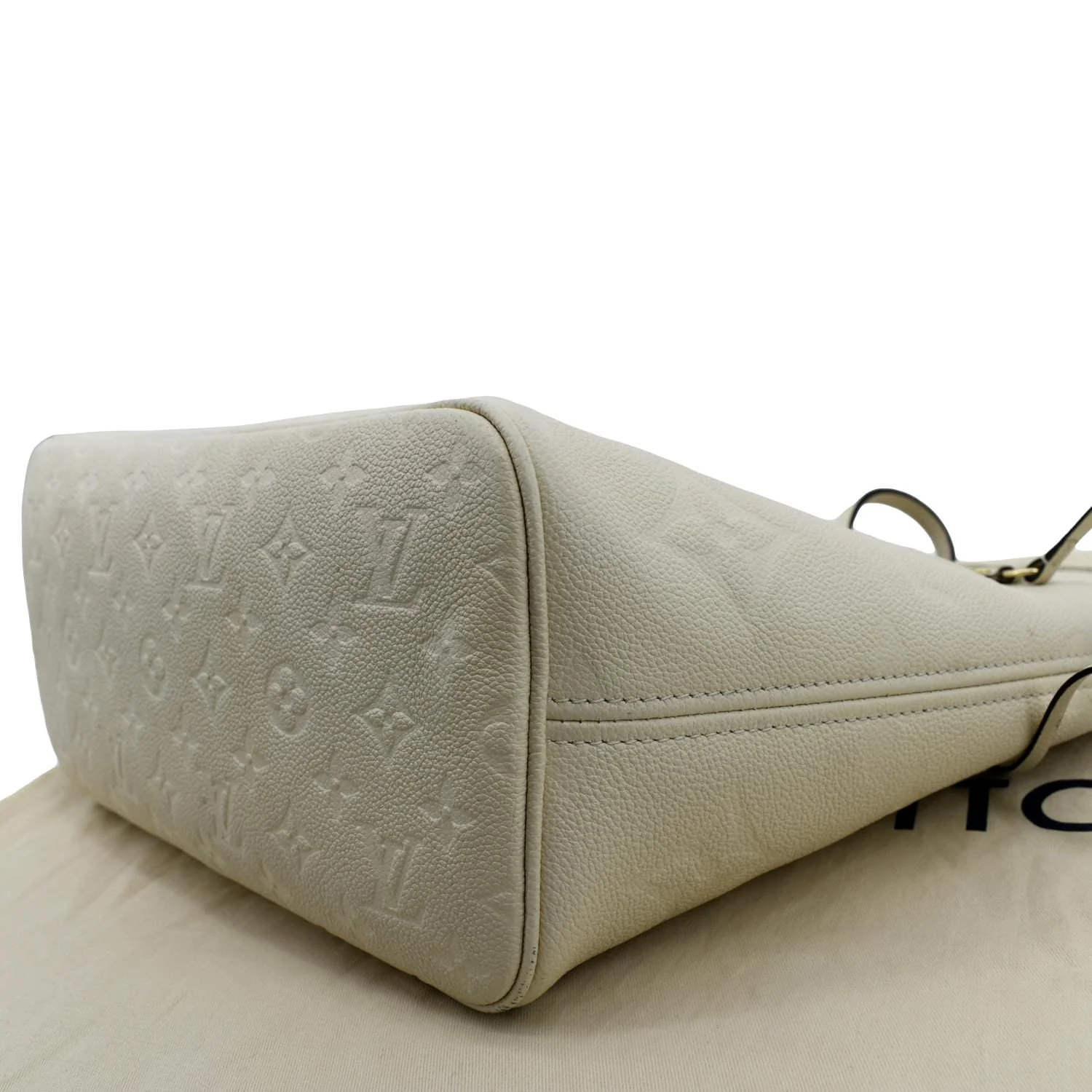 LOUIS VUITTON Neverfull MM Monogram Empreinte Tote Bag Beige - Image 7