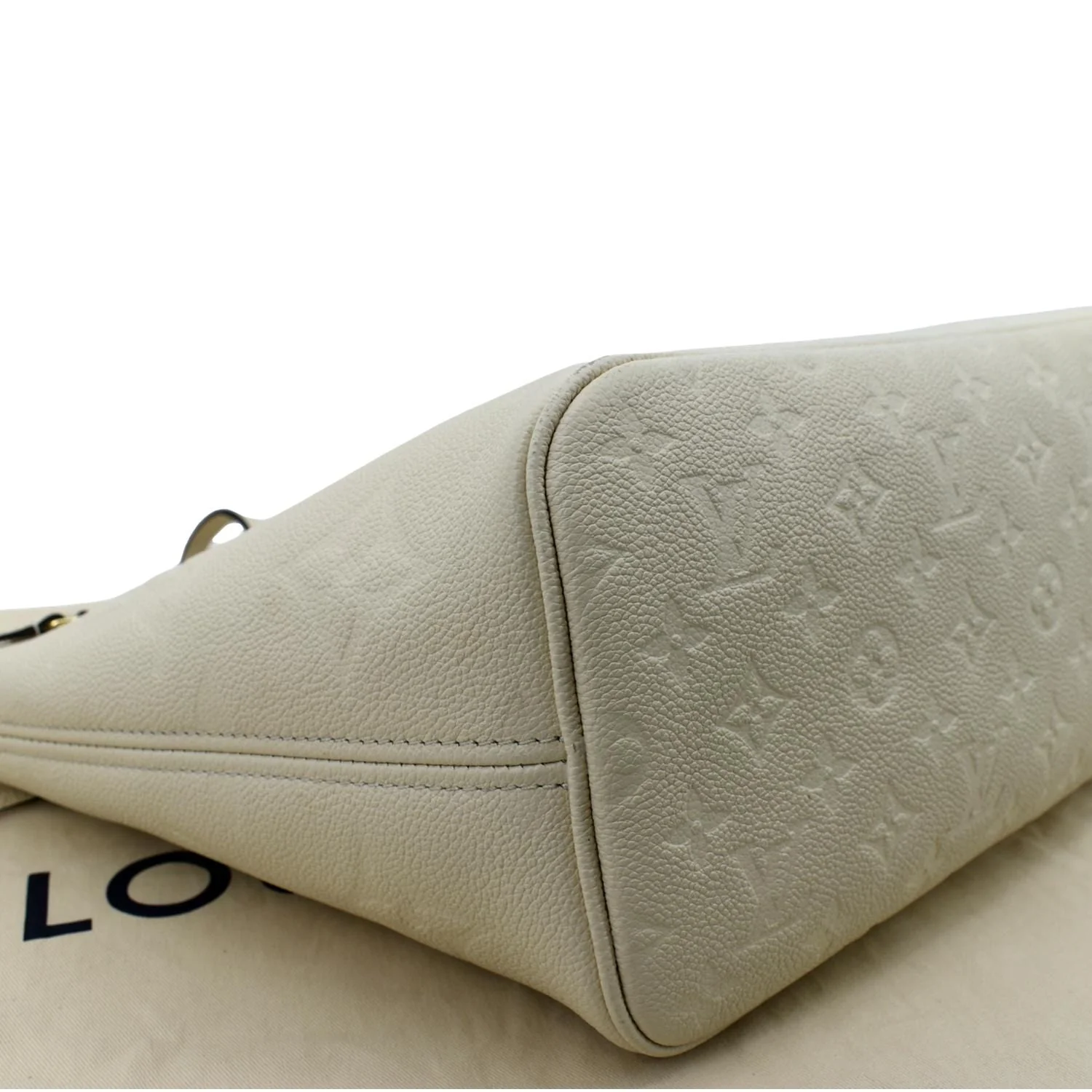 LOUIS VUITTON Neverfull MM Monogram Empreinte Tote Bag Beige - Image 8