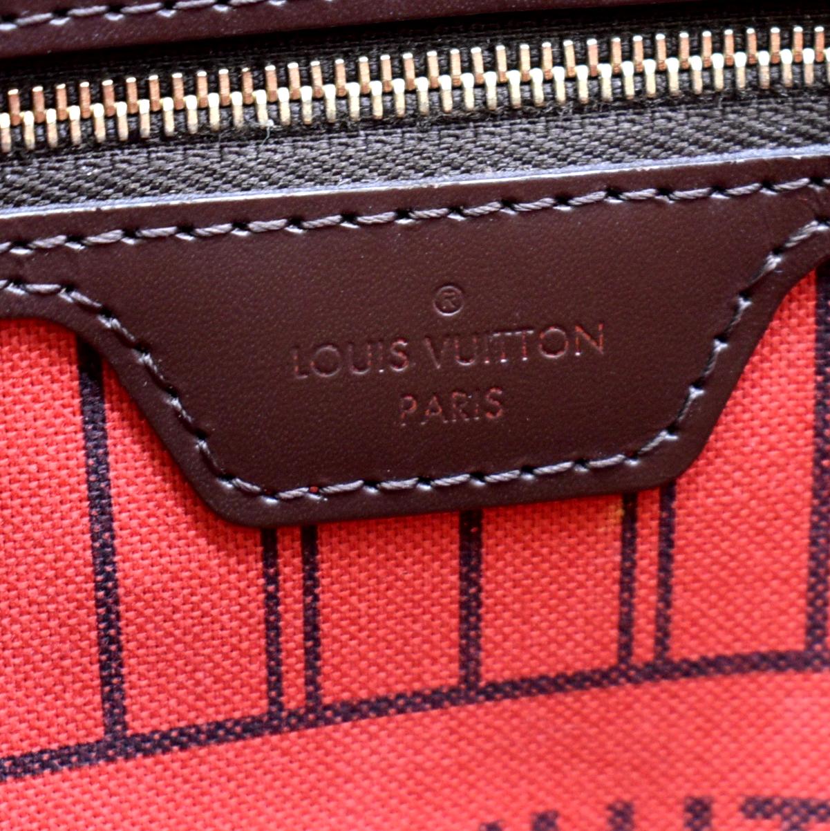 LOUIS VUITTON Neverfull MM Damier Ebene Tote Bag Brown - Image 13