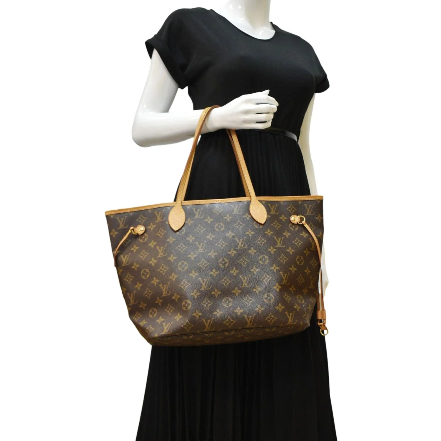 LOUIS VUITTON Neverfull MM Monogram Canvas Tote Bag Brown - Image 2