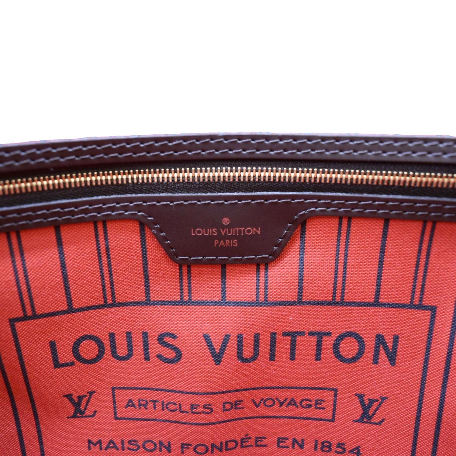 LOUIS VUITTON Neverfull MM Damier Ebene Tote Bag Brown - Image 12