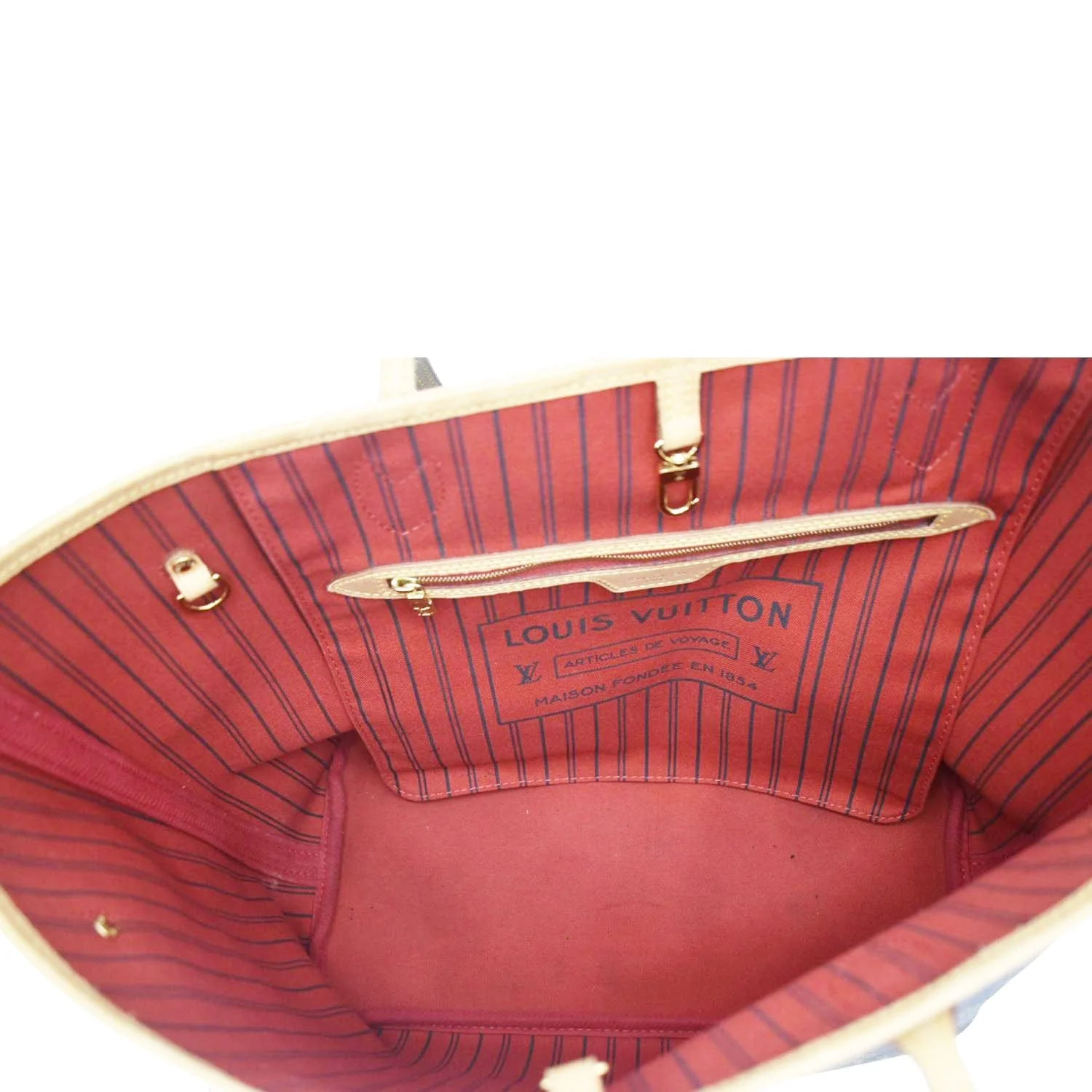 LOUIS VUITTON Neverfull MM Monogram Canvas Tote Bag Brown - Image 14