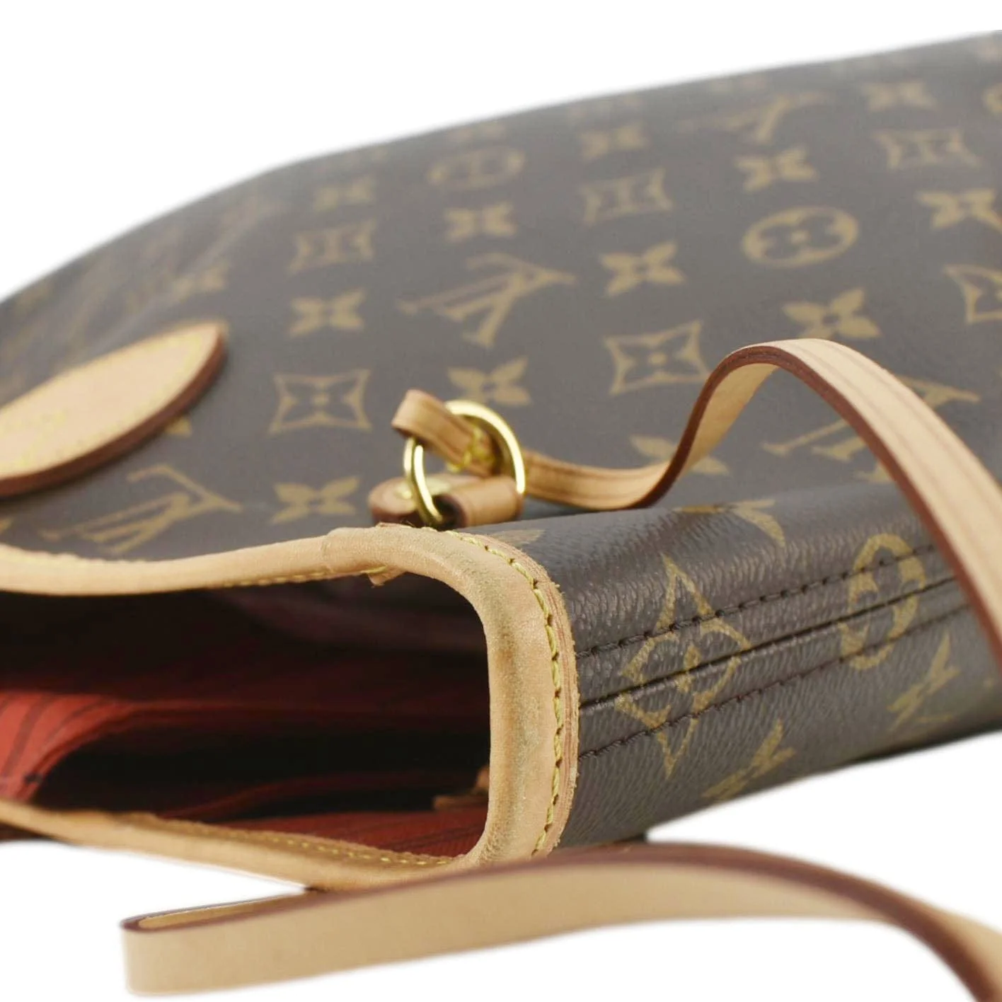 LOUIS VUITTON Neverfull MM Monogram Canvas Tote Bag Brown - Image 5