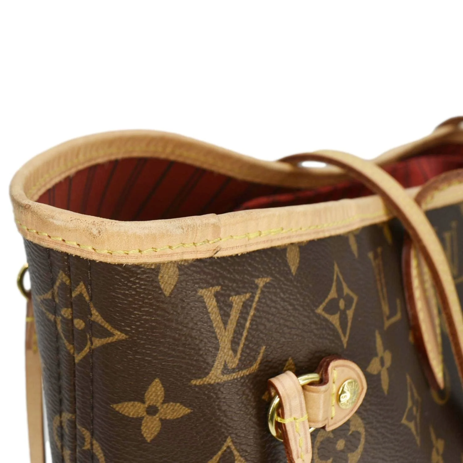 LOUIS VUITTON Neverfull MM Monogram Canvas Tote Bag Brown - Image 7