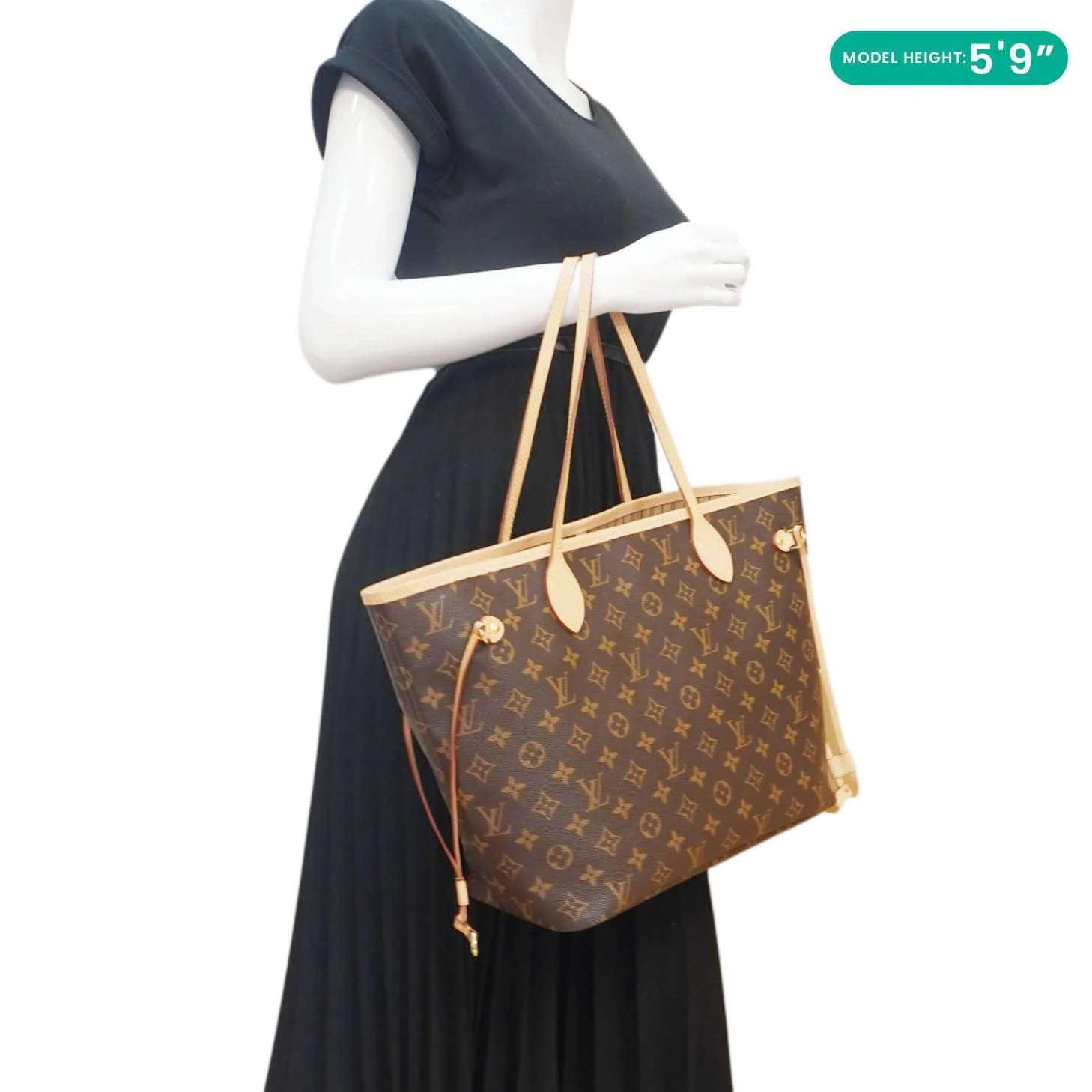 LOUIS VUITTON Neverfull MM Monogram Canvas Shoulder Bag Brown - Image 2