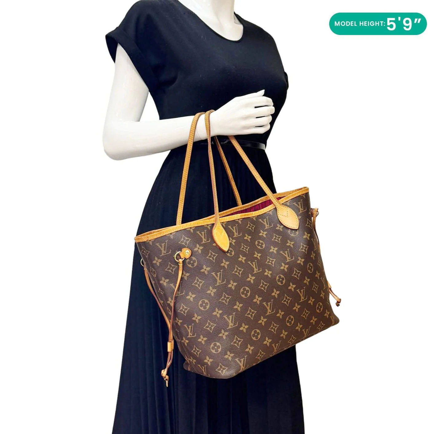 LOUIS VUITTON Neverfull MM Monogram Canvas Shoulder Bag Brown - Image 2