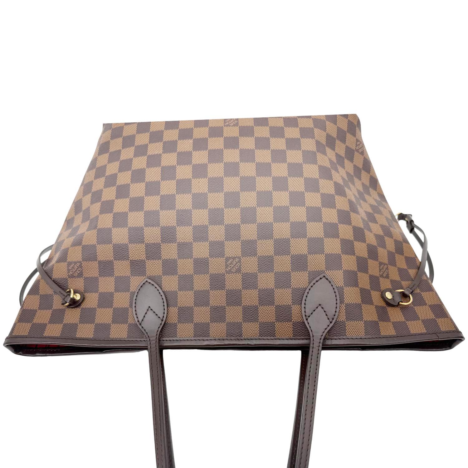 LOUIS VUITTON Neverfull MM Damier Ebene Shoulder Bag Brown - Image 4
