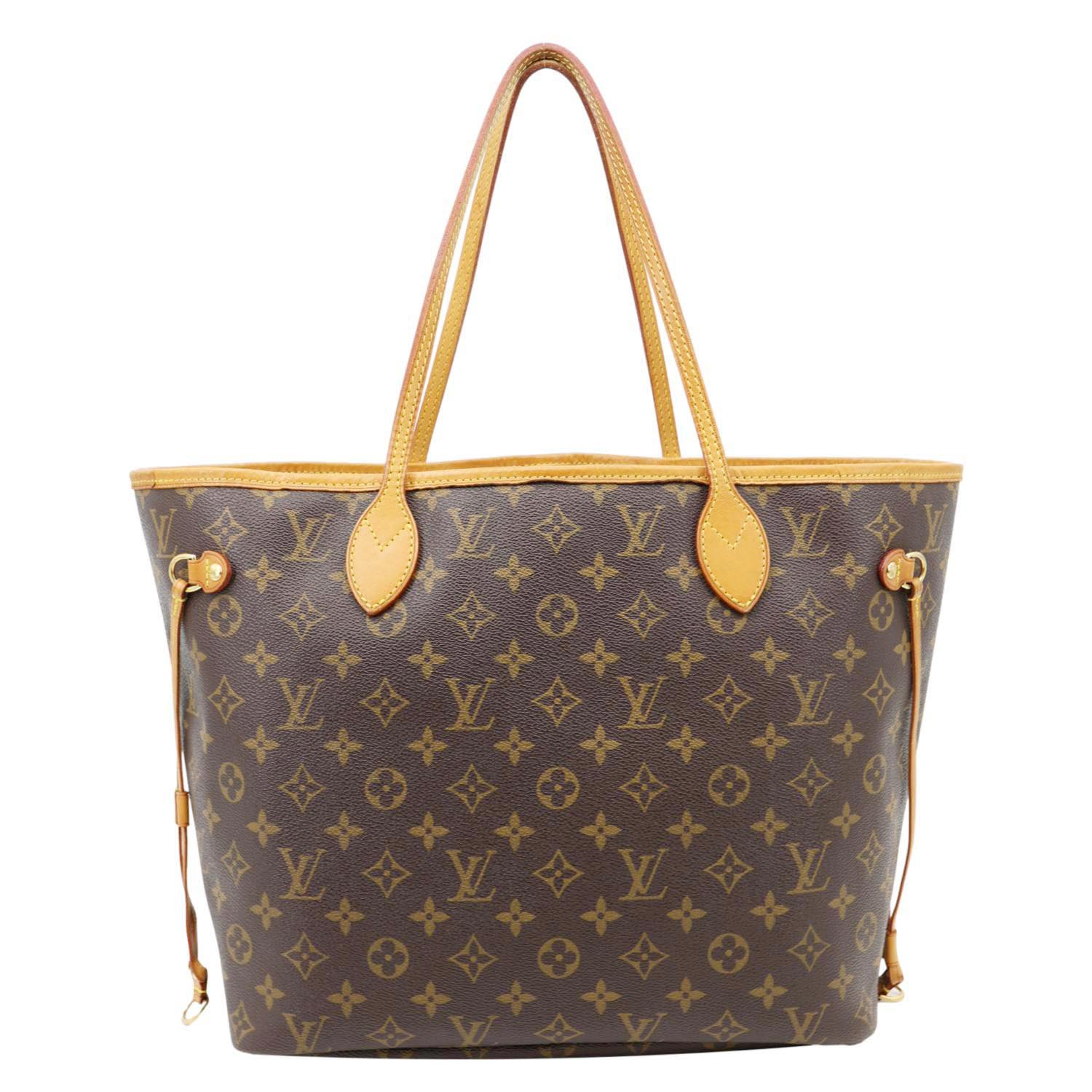 LOUIS VUITTON Neverfull MM Monogram Canvas Tote Bag Brown - Image 3