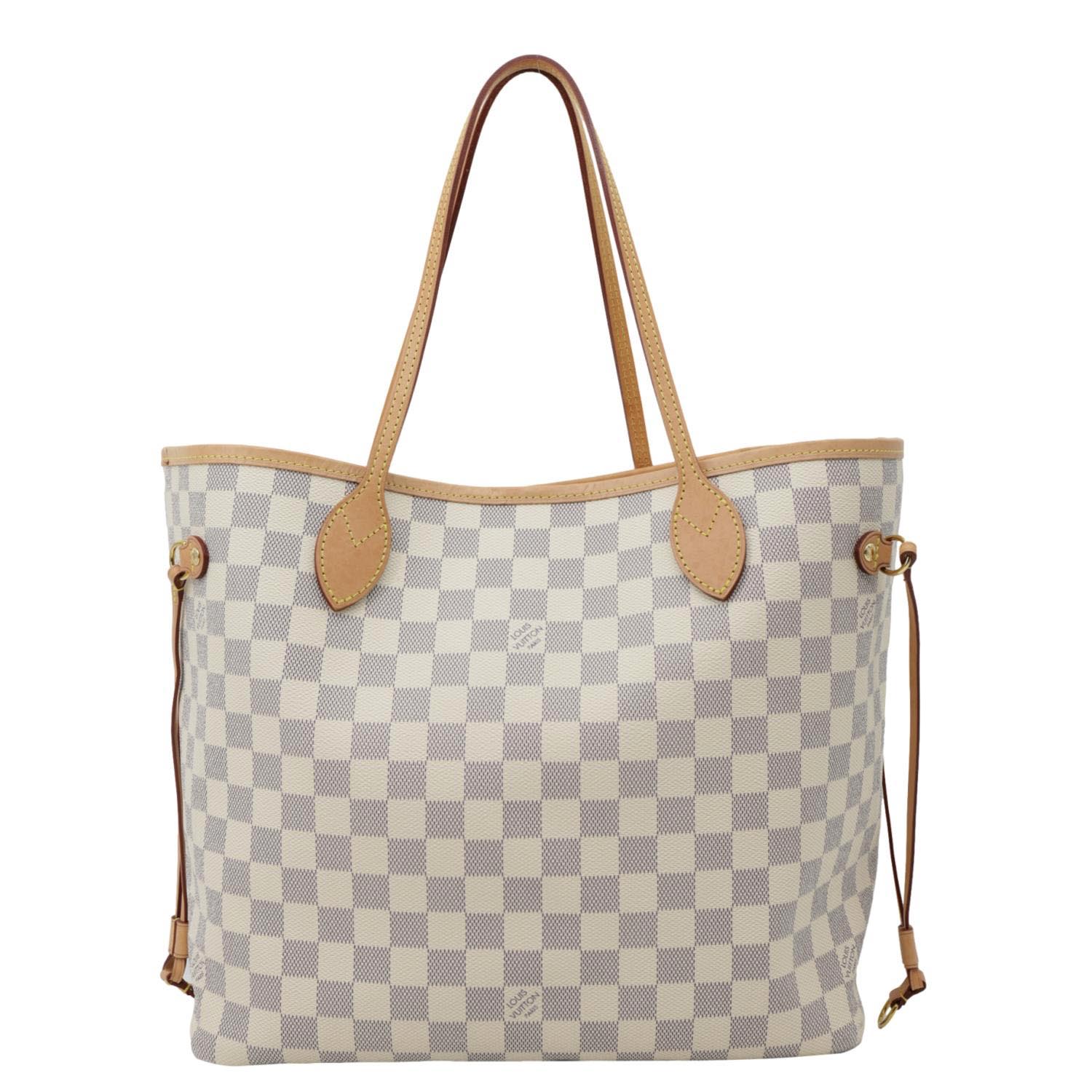 LOUIS VUITTON Neverfull MM Damier Azur Tote Bag Rose Ballerine - Image 4