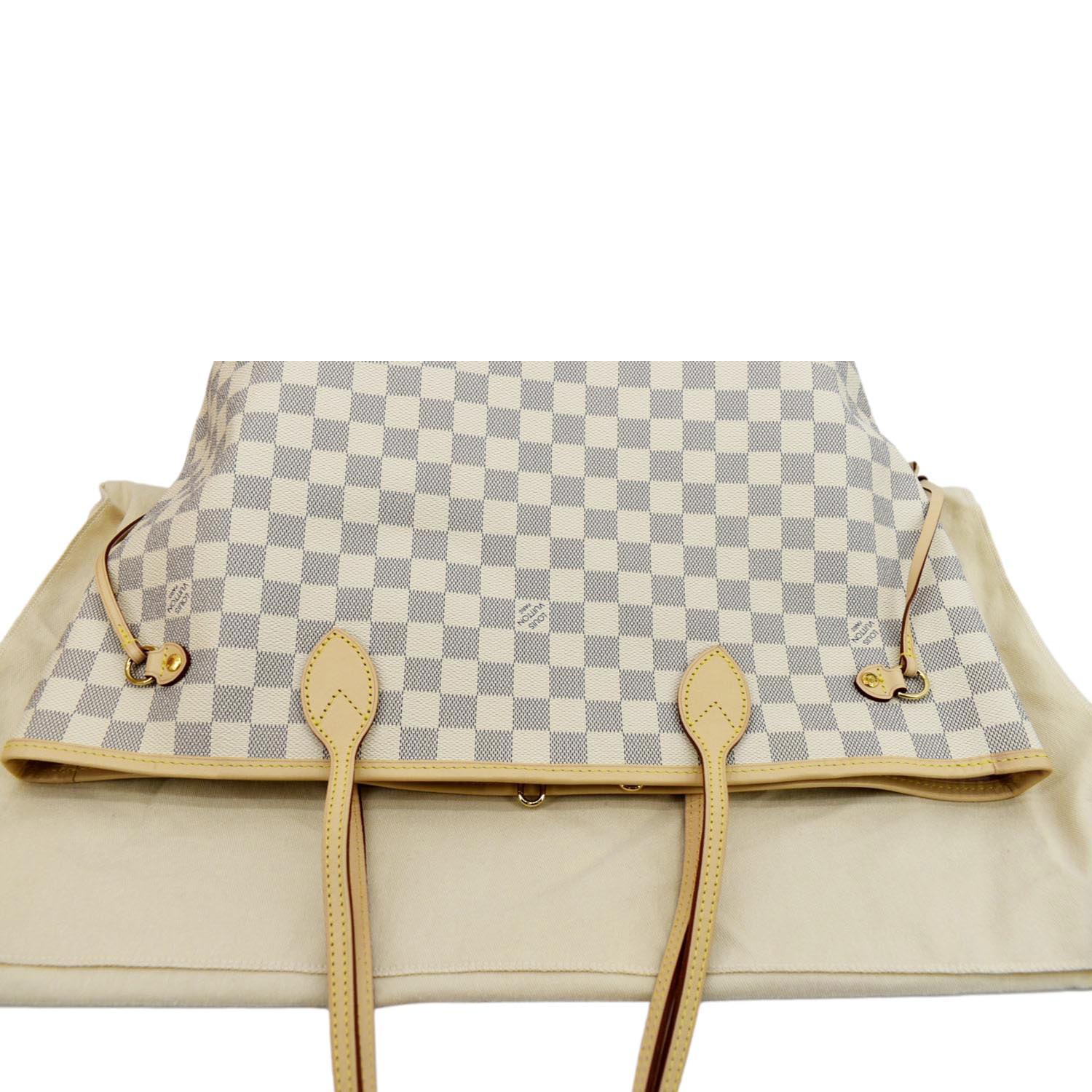 LOUIS VUITTON Neverfull MM Damier Azur Shoulder Bag Rose Ballerine - Image 5