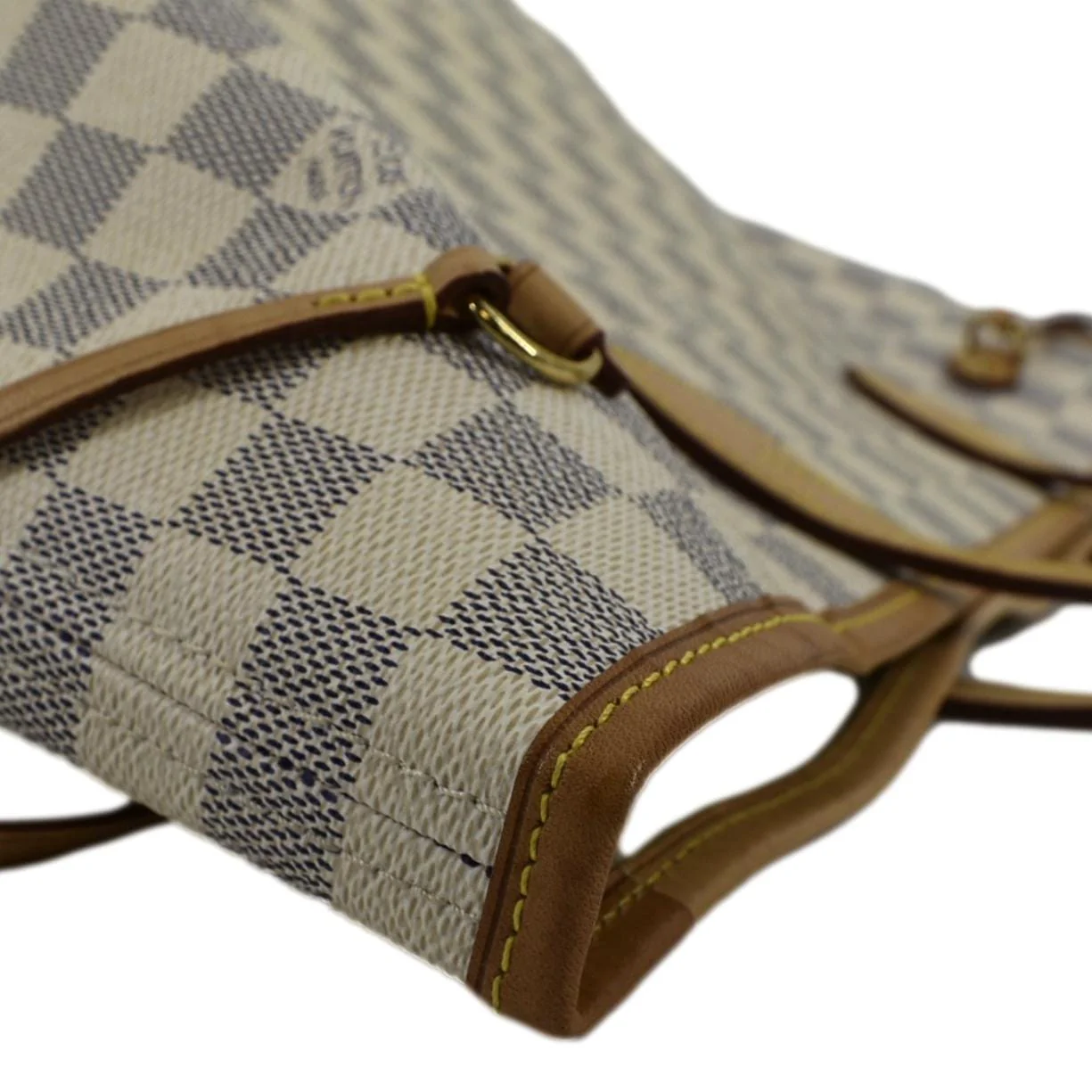 LOUIS VUITTON Neverfull MM Damier Azur Shoulder Bag White - Image 6