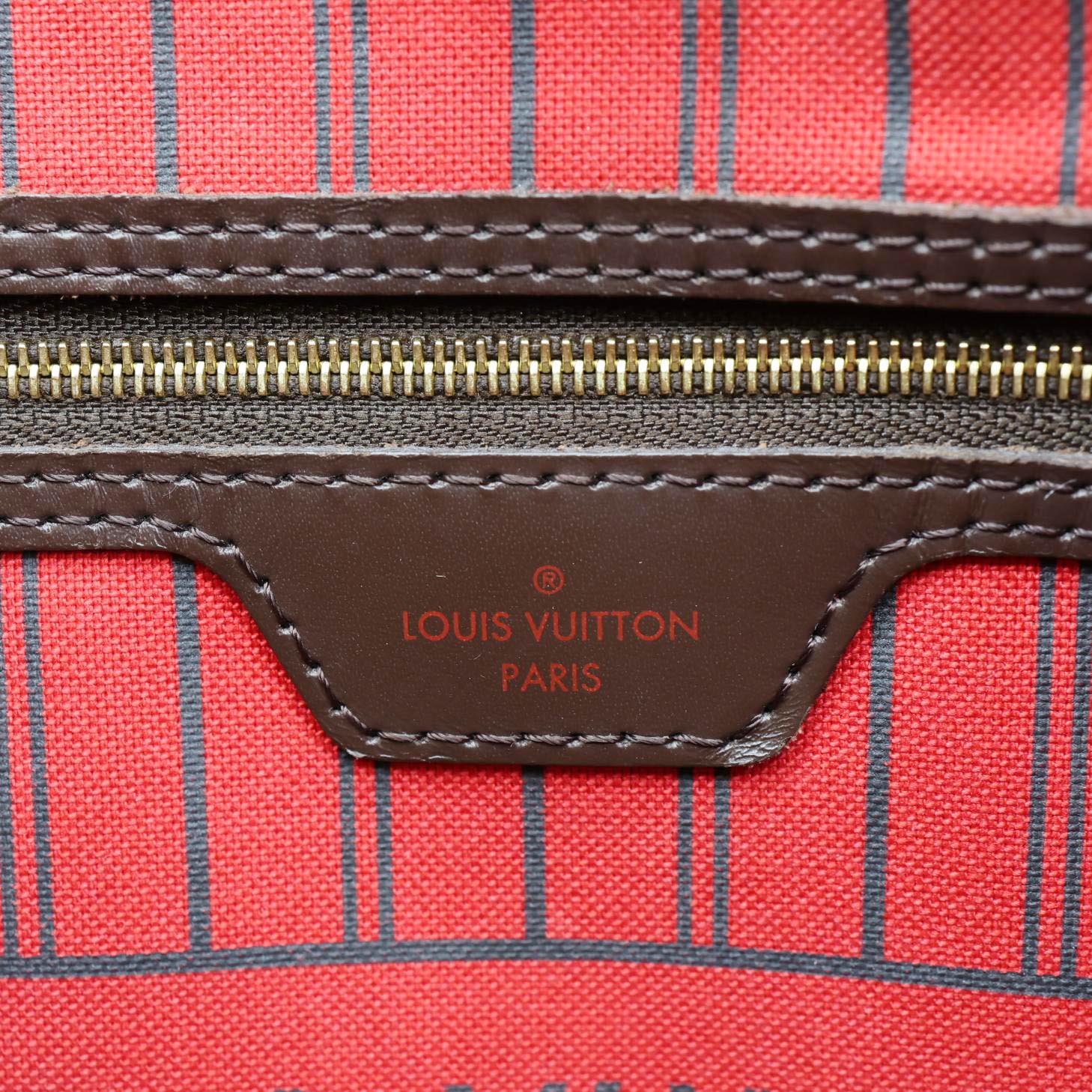 LOUIS VUITTON Neverfull MM Damier Ebene Tote Bag Brown - Image 17