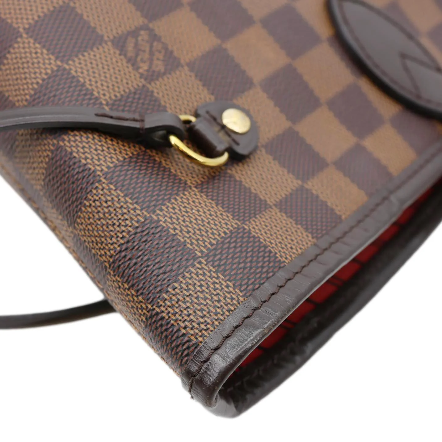 LOUIS VUITTON Neverfull MM Damier Ebene Tote Bag Brown - Image 7