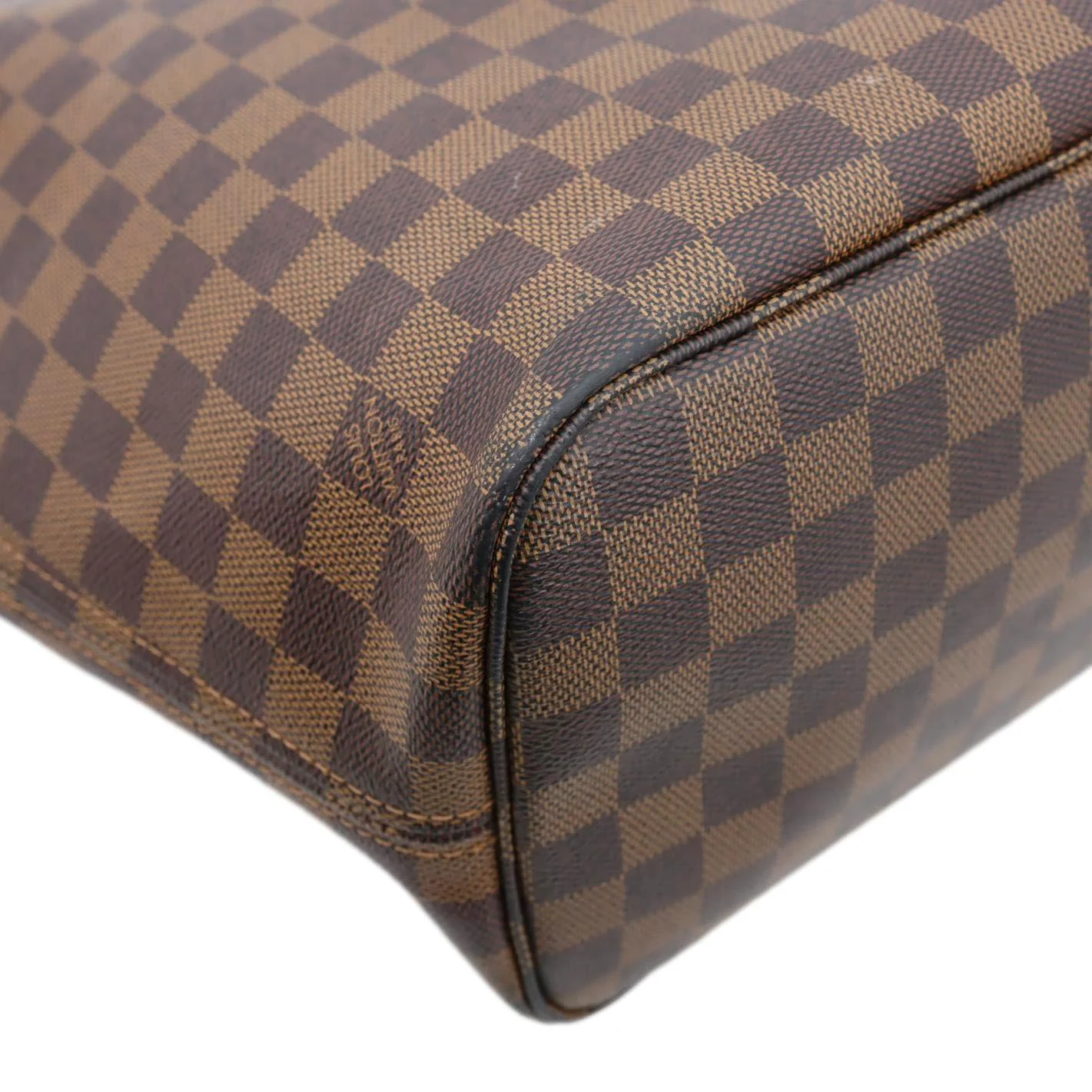 LOUIS VUITTON Neverfull MM Damier Ebene Tote Bag Brown - Image 9