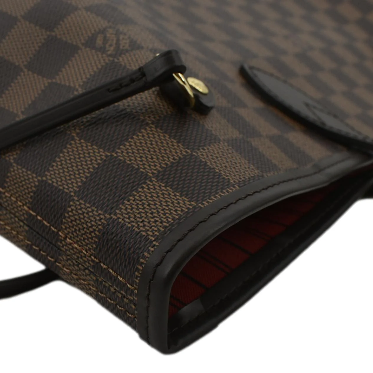 LOUIS VUITTON Neverfull MM Damier Ebene Shoulder Bag Brown - Image 6