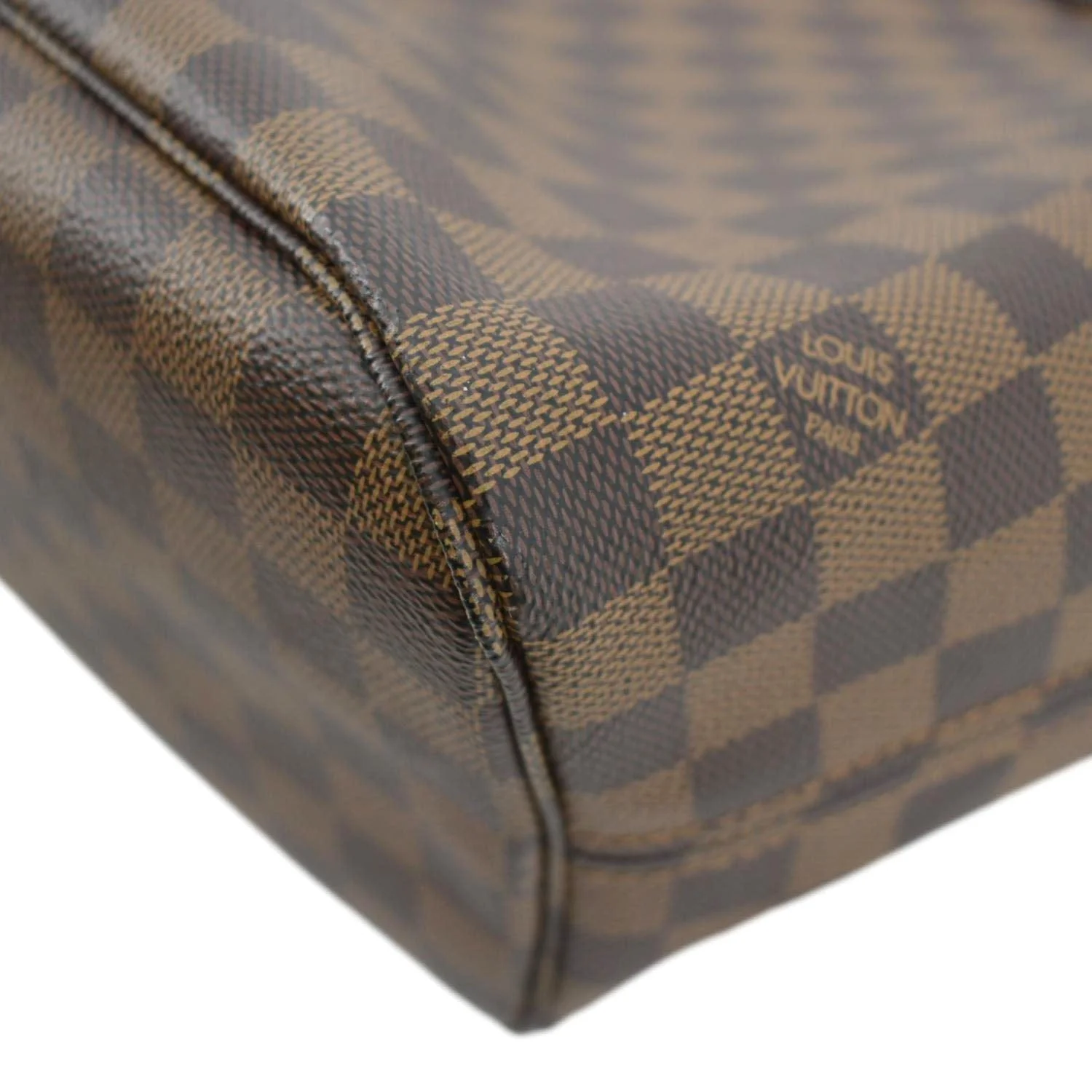 LOUIS VUITTON Neverfull MM Damier Ebene Shoulder Bag Brown - Image 10