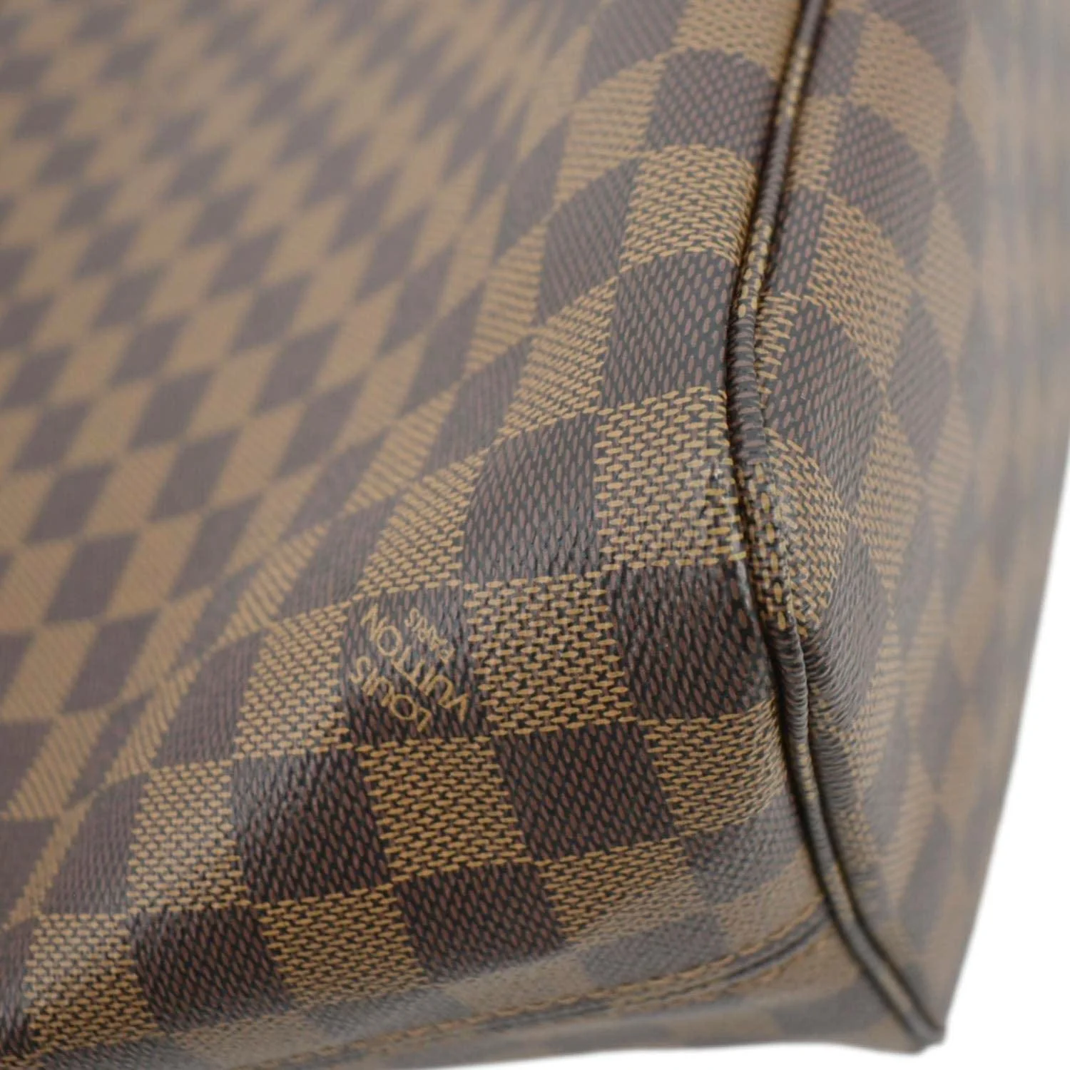 LOUIS VUITTON Neverfull MM Damier Ebene Shoulder Bag Brown - Image 8