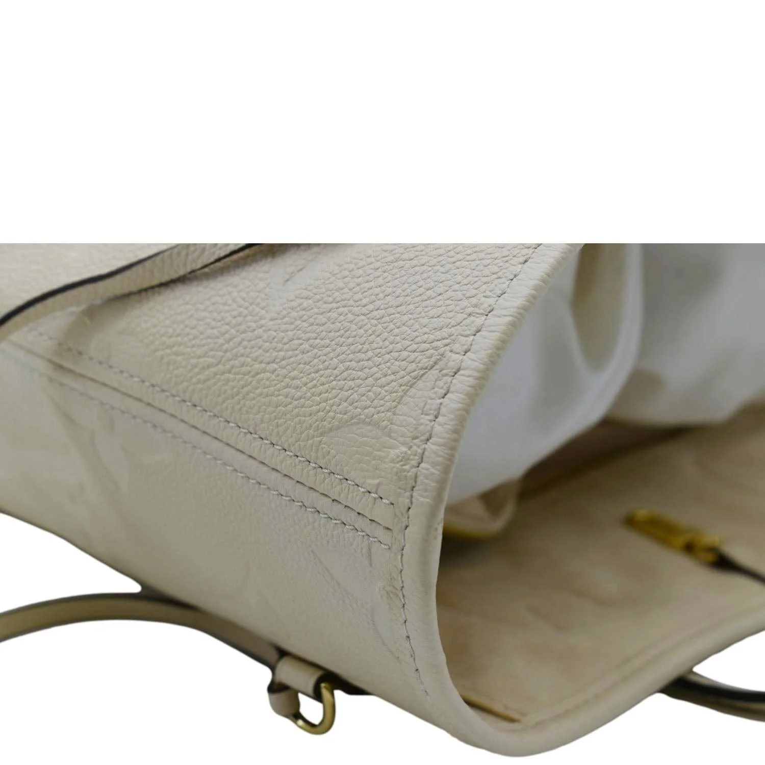 LOUIS VUITTON Neverfull MM Empreinte Leather Tote Shoulder Bag Cream - Image 7