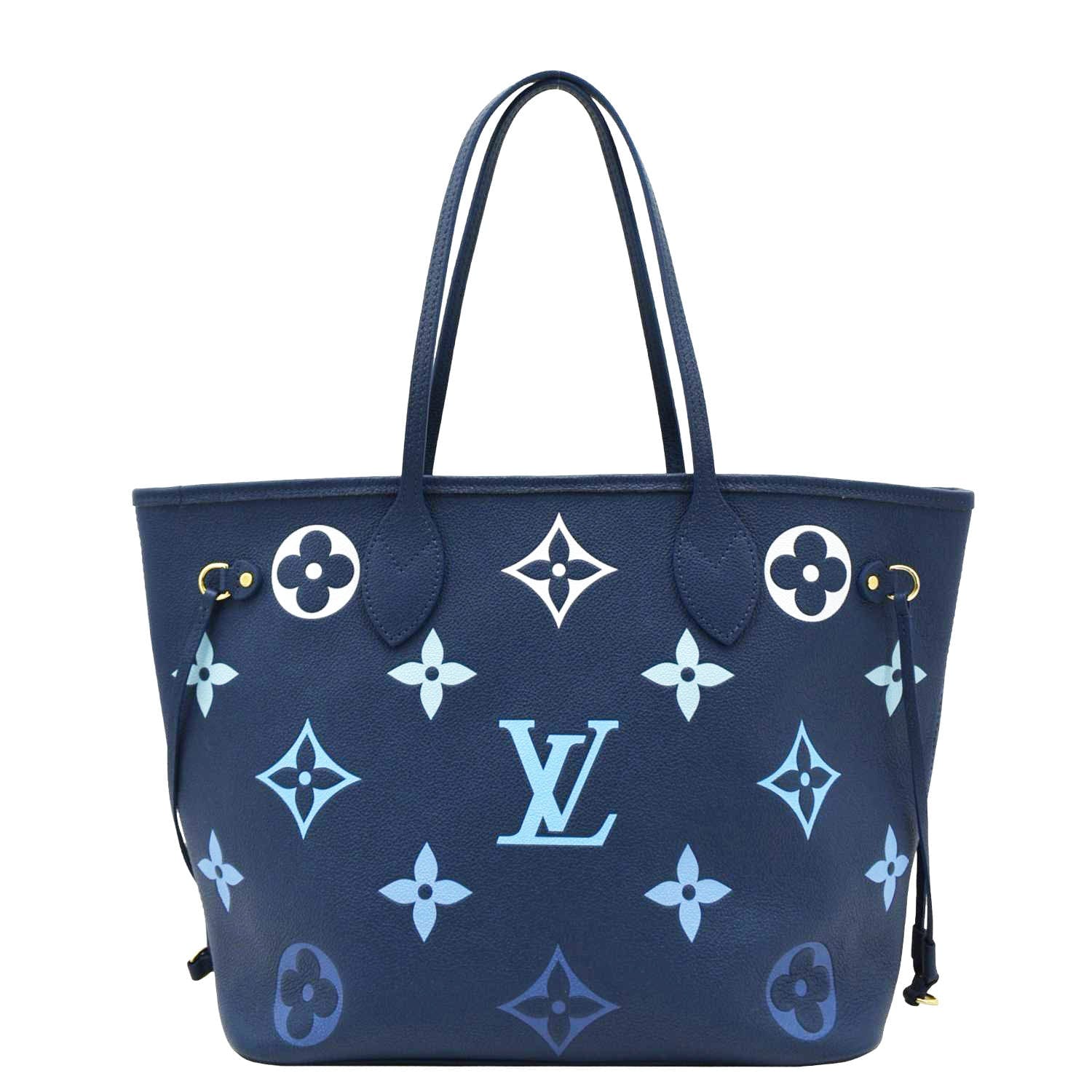 LOUIS VUITTON Neverfull MM Monogram Empreinte Tote Bag Gradient Blue - Image 4