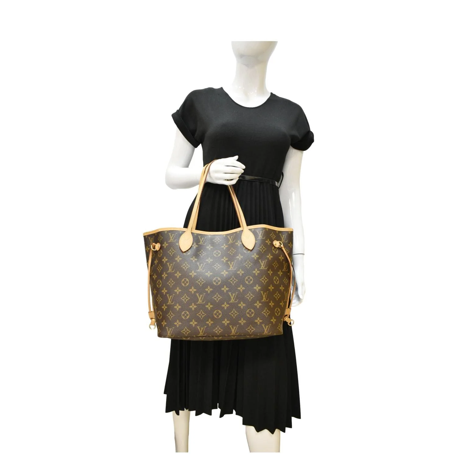 LOUIS VUITTON Neverfull MM Monogram Canvas Tote Bag Brown - Image 2