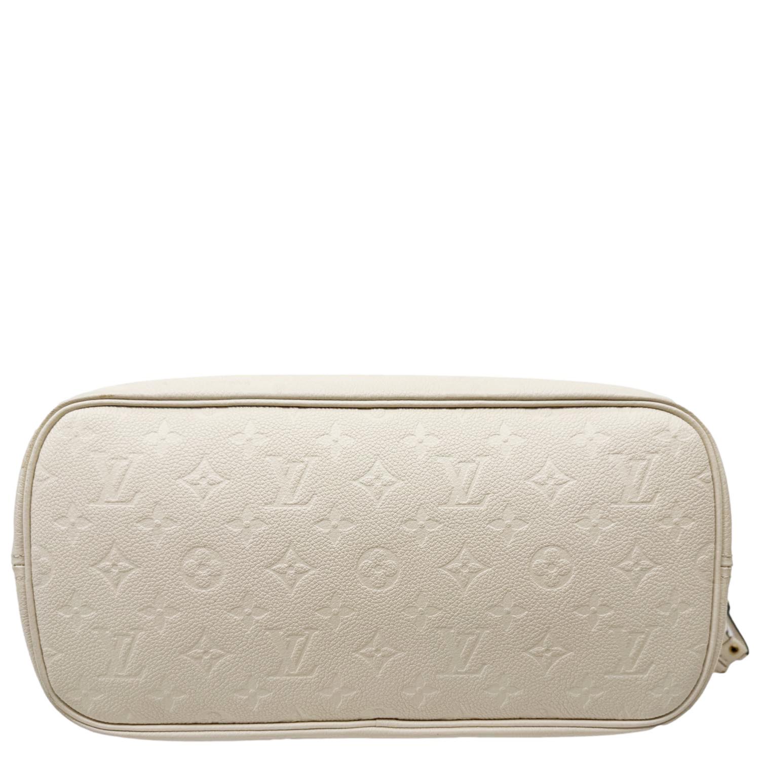 LOUIS VUITTON Neverfull MM Empreinte Leather Tote Shoulder Bag Cream - Image 13