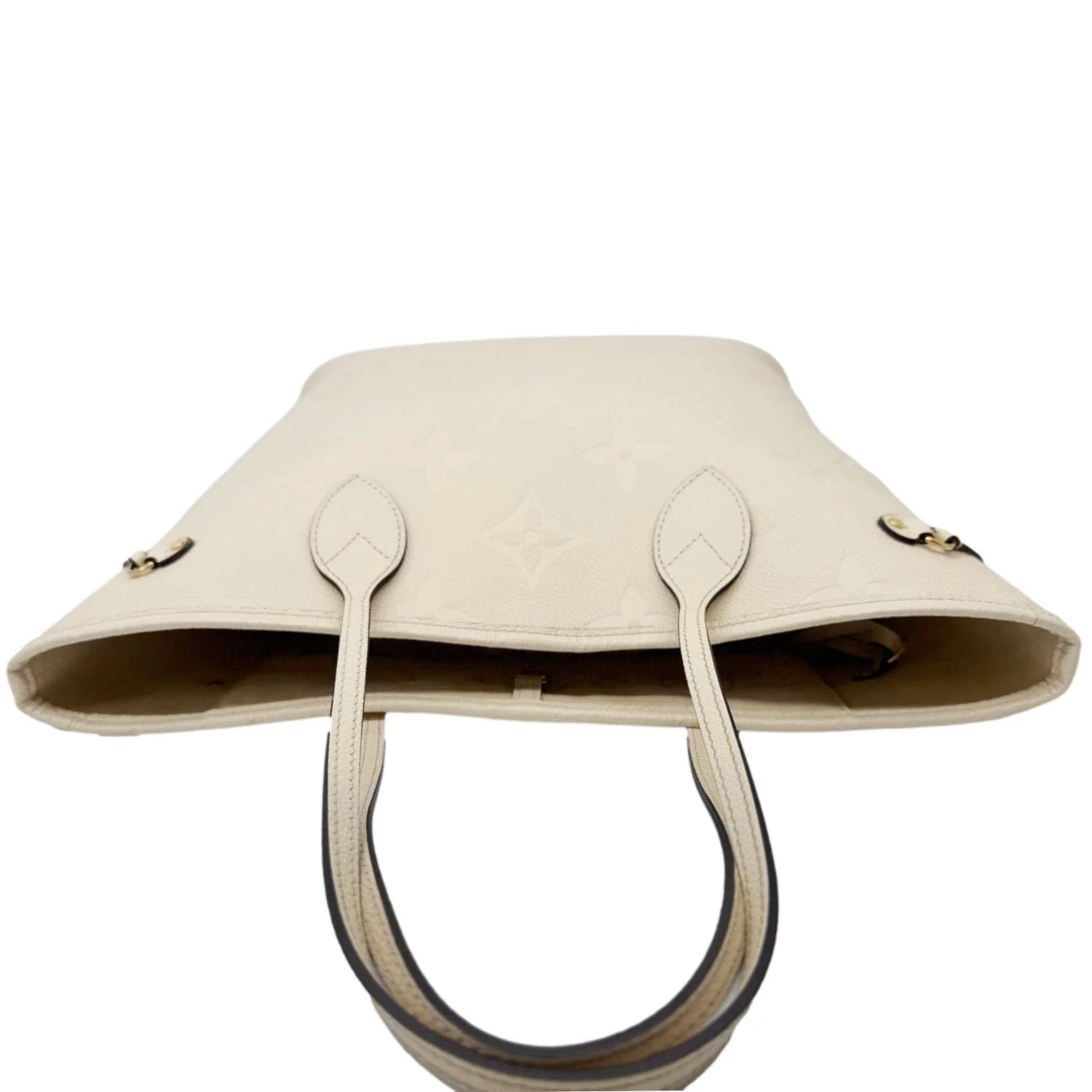LOUIS VUITTON Neverfull MM Empreinte Leather Tote Shoulder Bag Cream - Image 6
