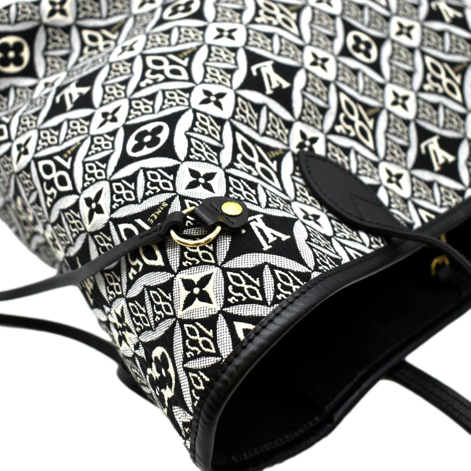 LOUIS VUITTON Since 1854 Neverfull MM Jacquard Shoulder Bag Grey - Image 4