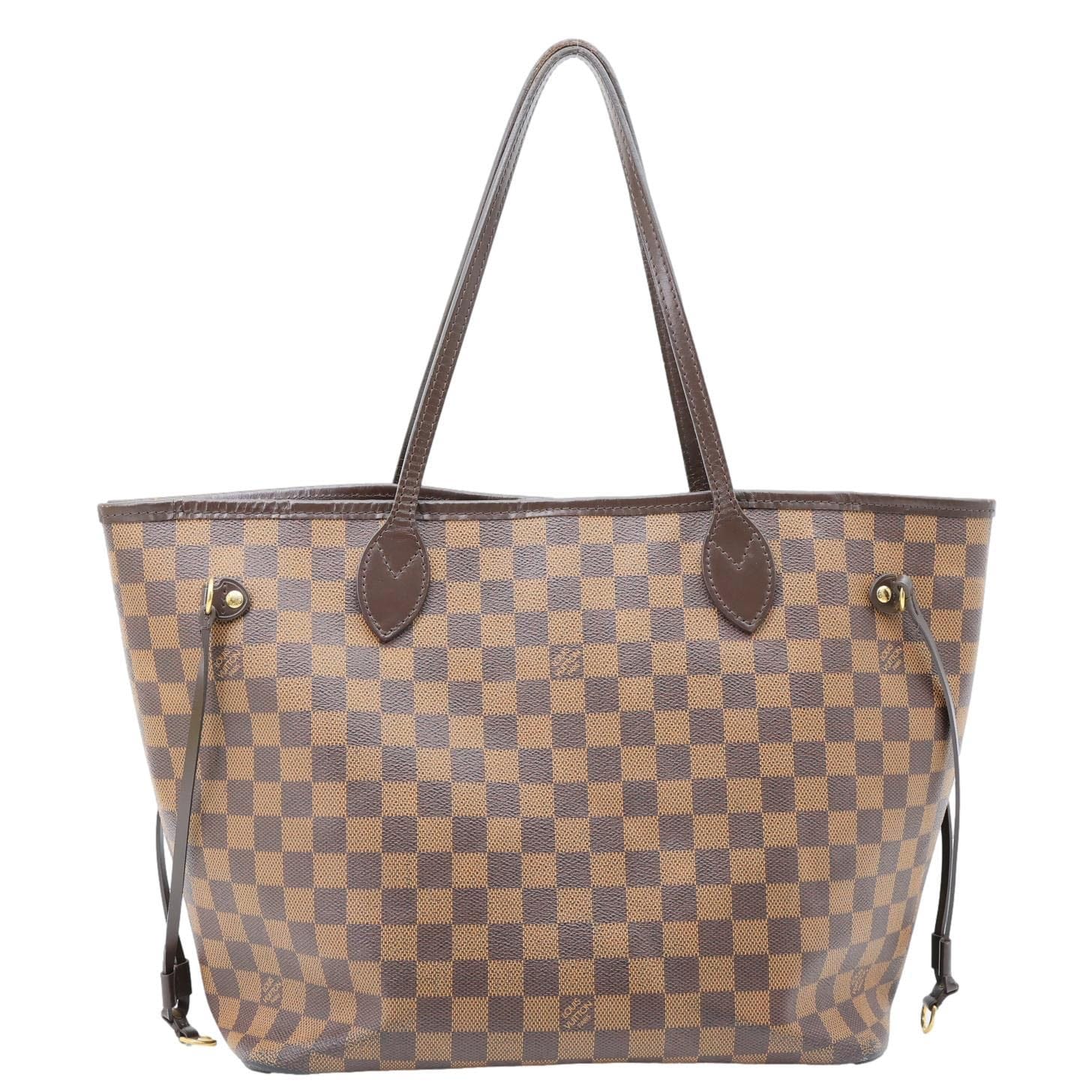 LOUIS VUITTON Neverfull MM Damier Ebene Tote Bag Red - Image 3