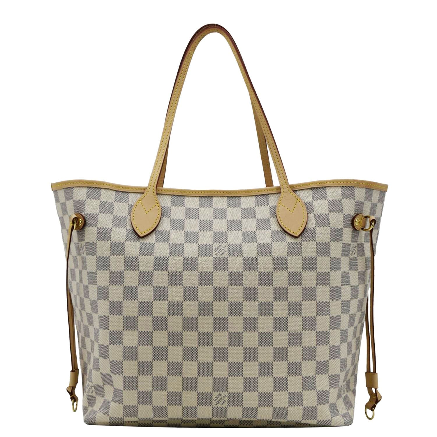 LOUIS VUITTON Neverfull MM Damier Azur Shoulder Bag Rose Ballerine - Image 4